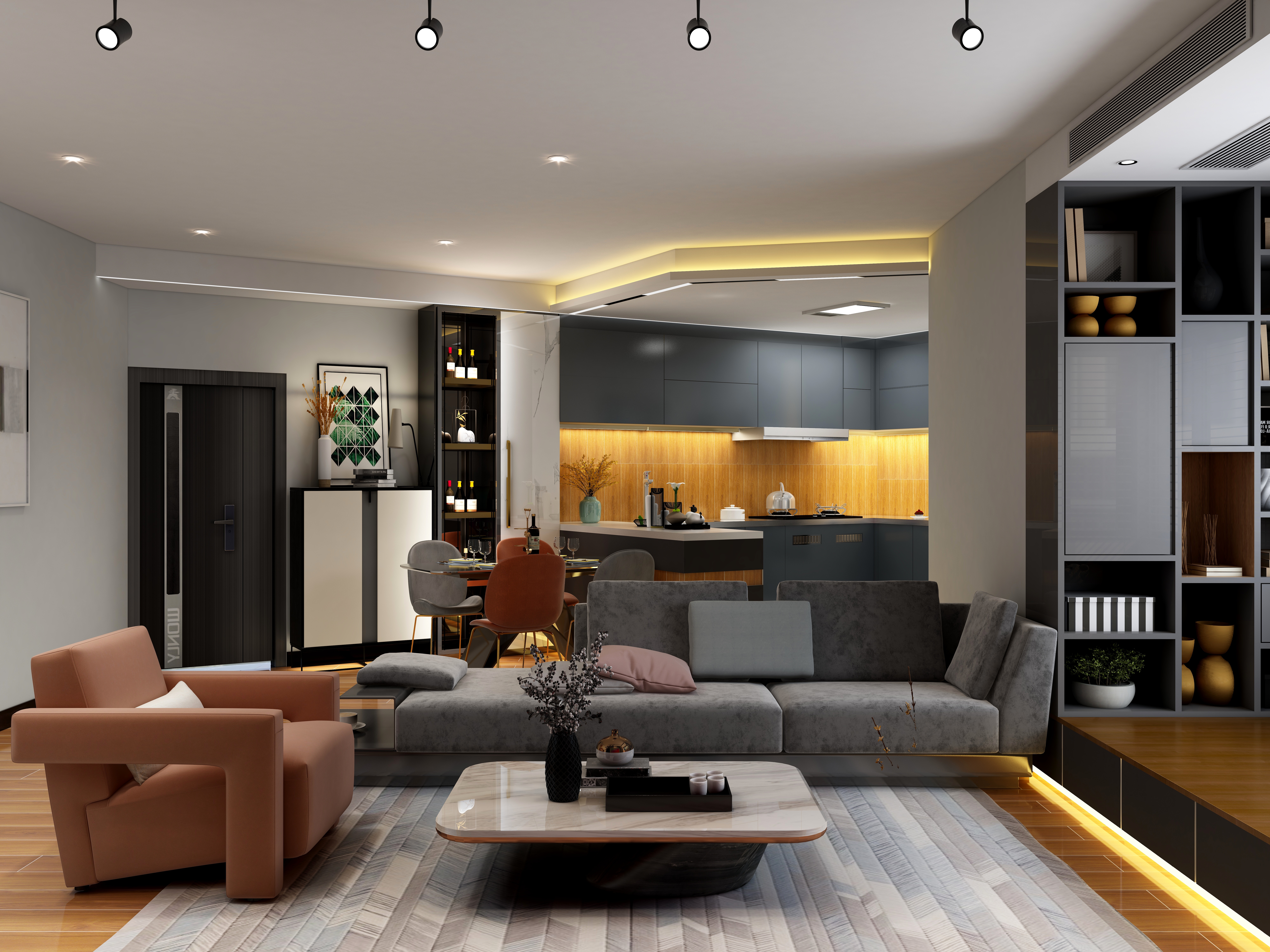 冰河设计师-【设计红人】100平现代简约风二居装修效果图