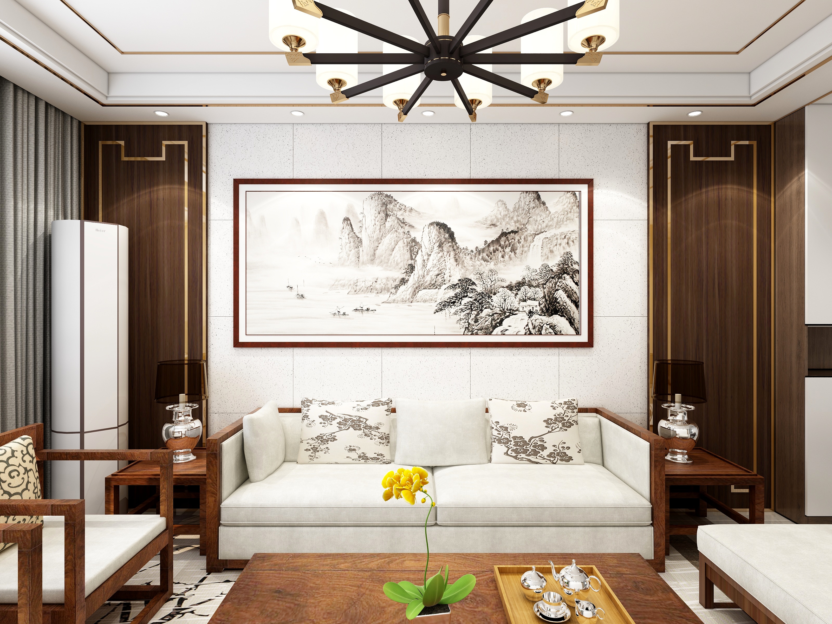 田里的土豆-146平新中式装修效果图