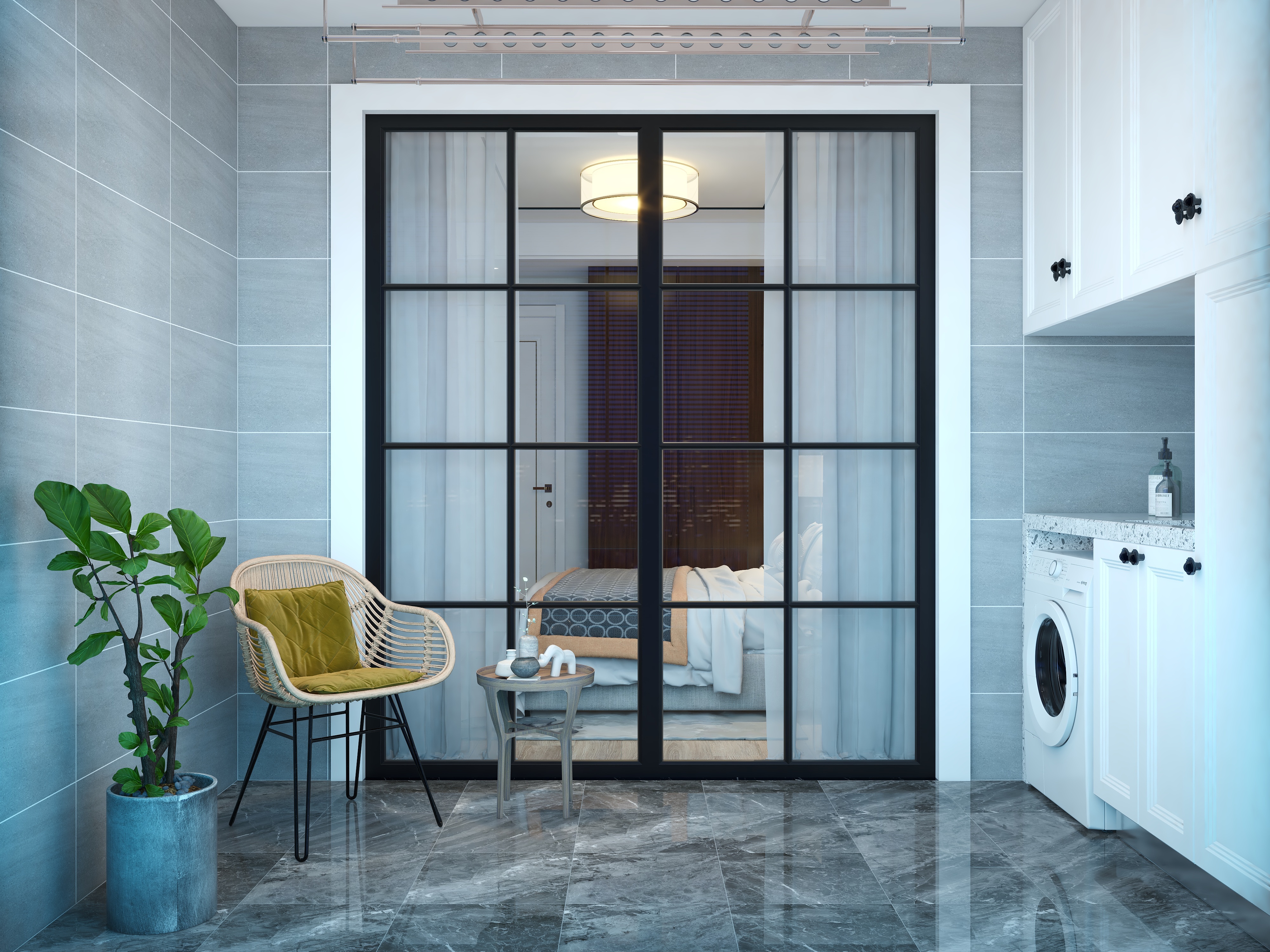 酷渲染Master-93平新中式夜景全屋【酷渲染Master】装修效果图