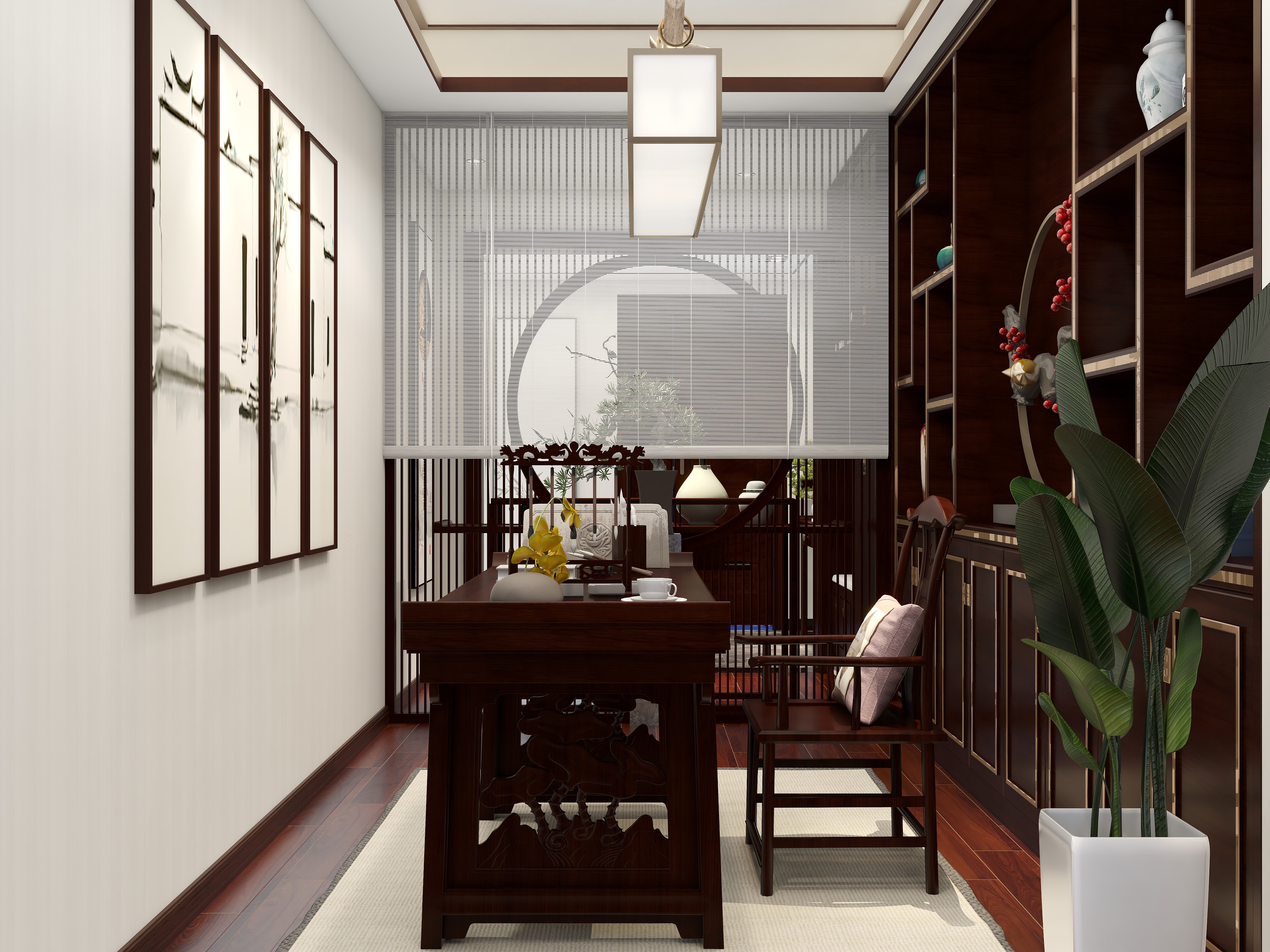 设计师赵响-【桃花源记】-中式-280平方4房2厅3卫装修效果图