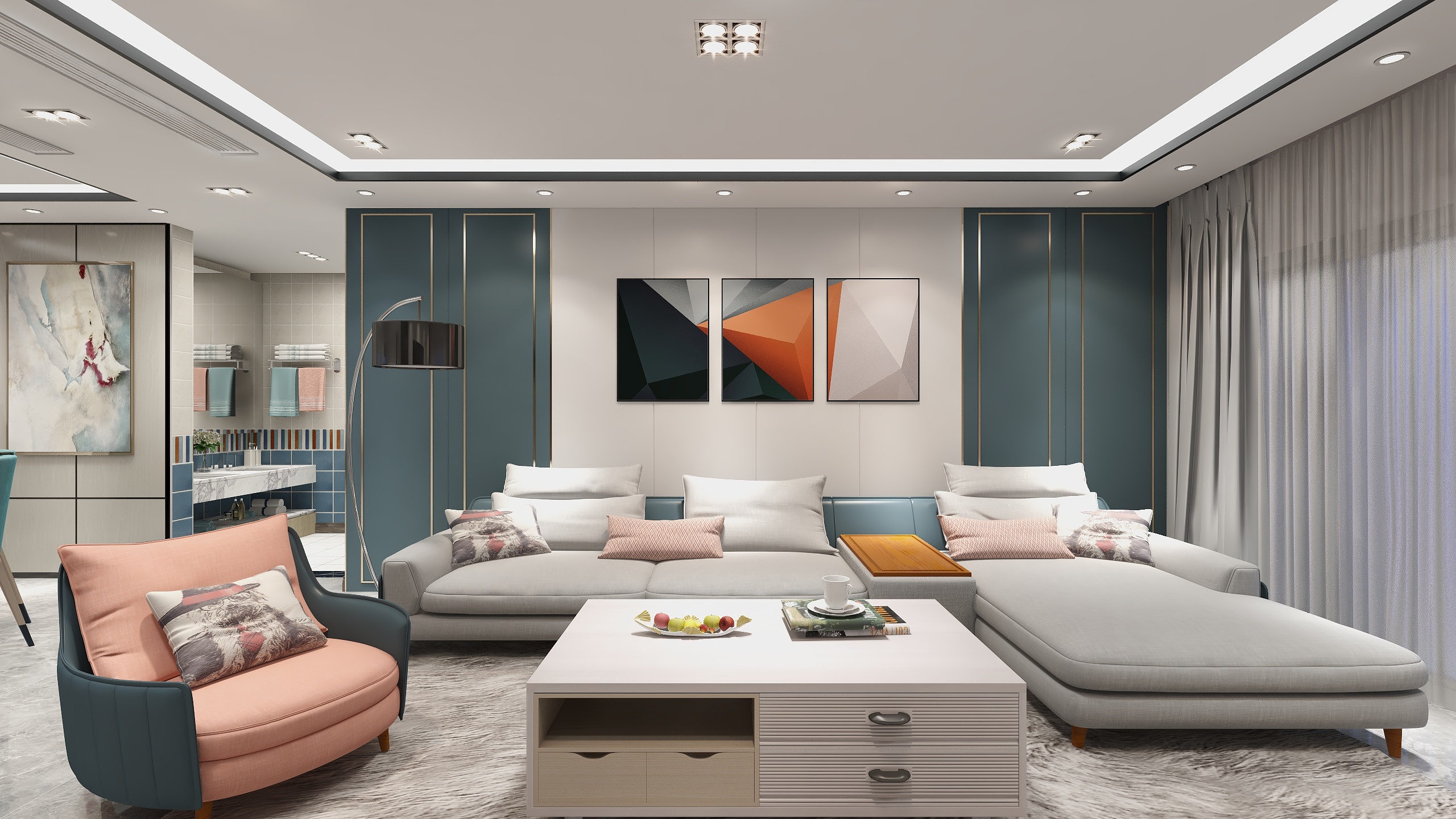 一只有梦想的设计狮-现代轻奢-163装修效果图