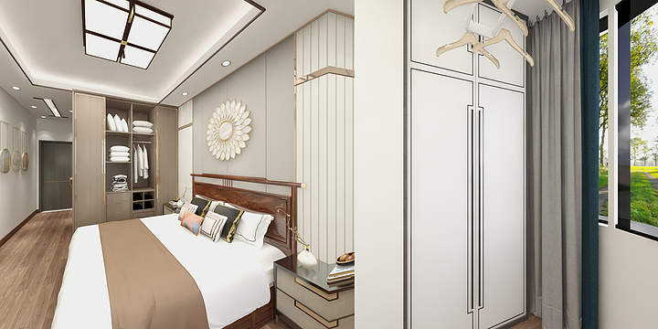 賈设计师vDkD-新中式弧形窗-装修设计方案