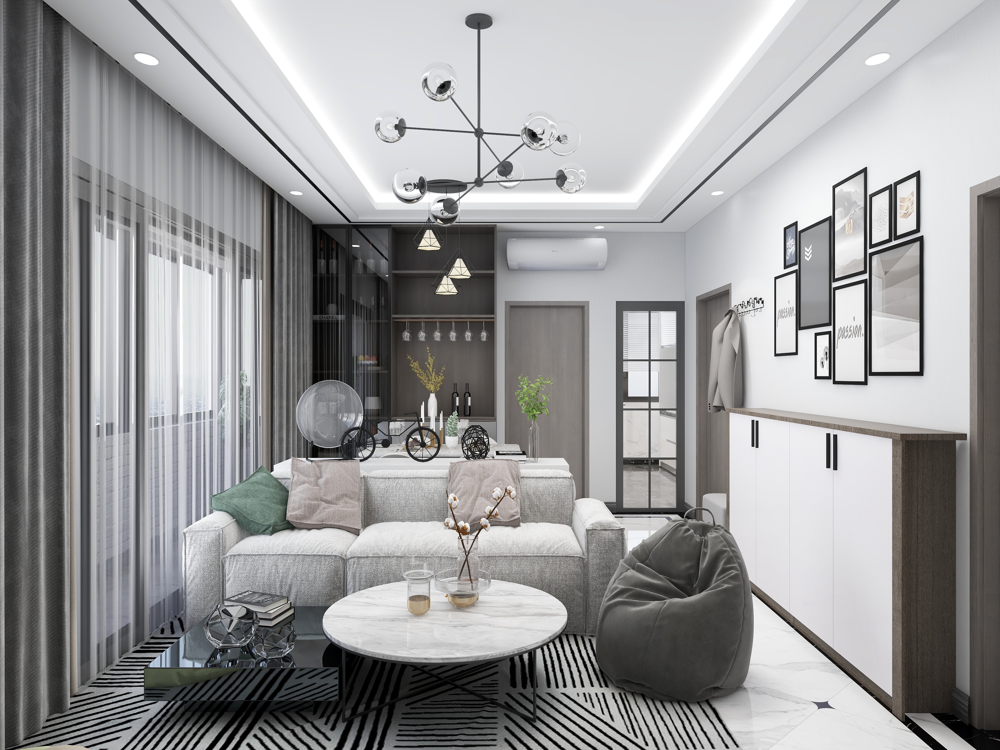 潘姵樺-灰调北欧轻奢瑞和园89.50㎡B户型3室2厅1卫-装修设计方案