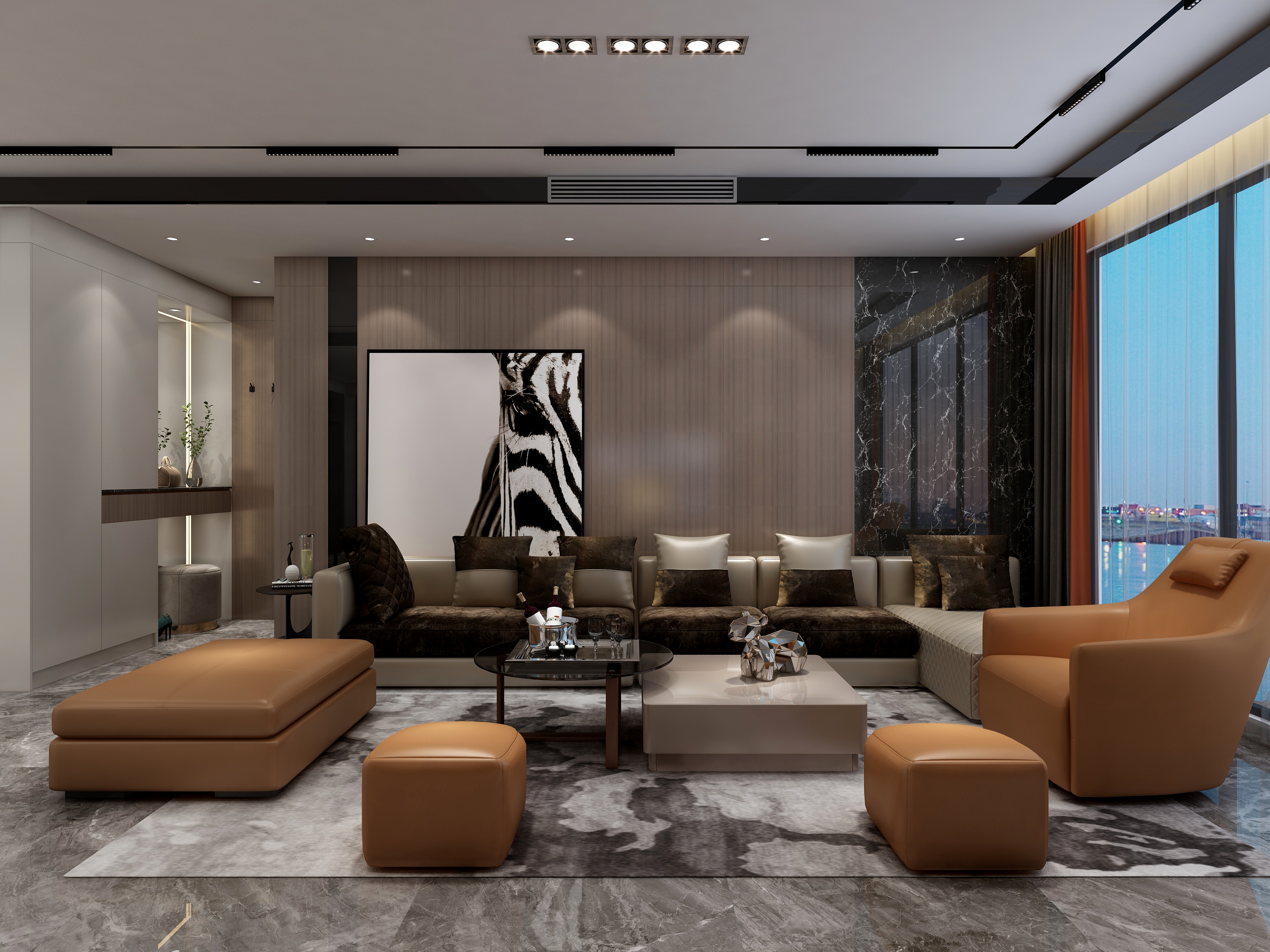 Tim设计_-港式轻奢148方三居装修效果图