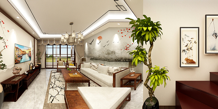 匠之居装饰Y-焦作复式万方南苑3号楼邻居中式-装修设计方案