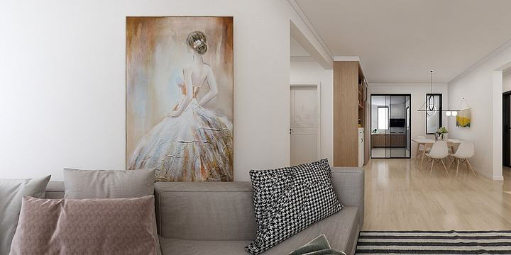 00丶时间-富力13区三居室（北欧地板）-装修设计方案