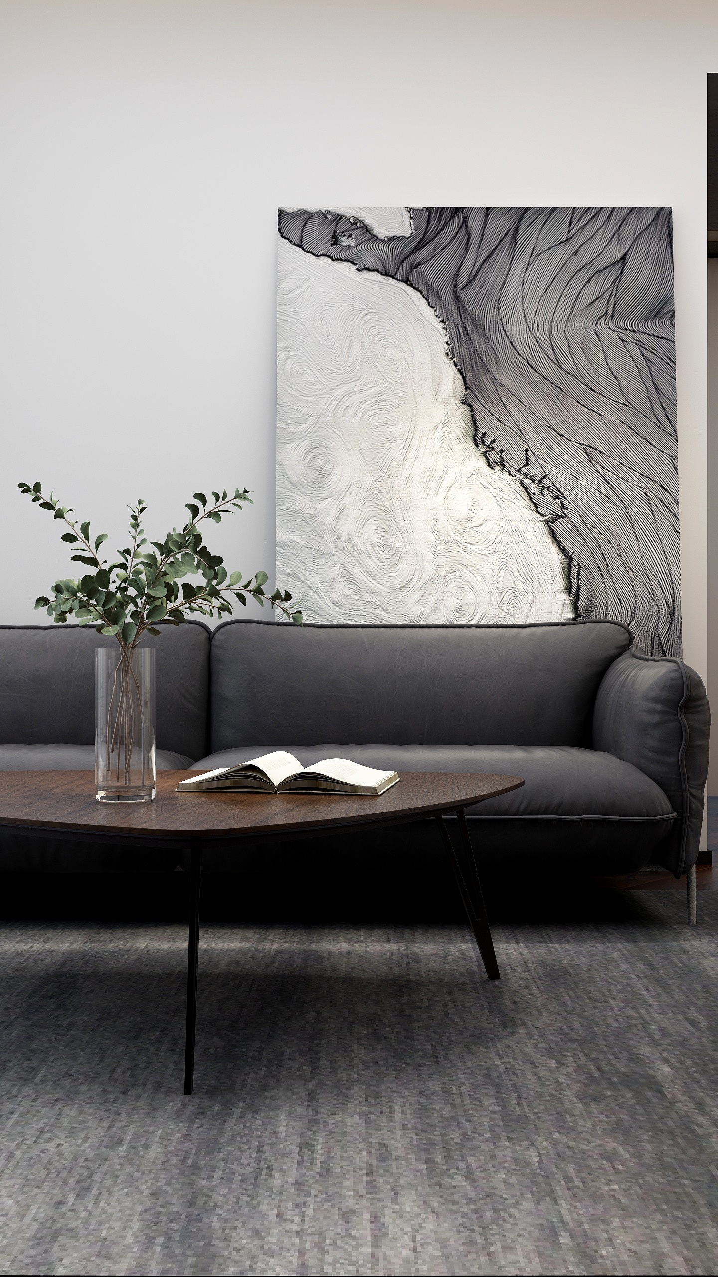 Menethil-麟恒广场-现代极简75㎡1室2厅-装修设计方案