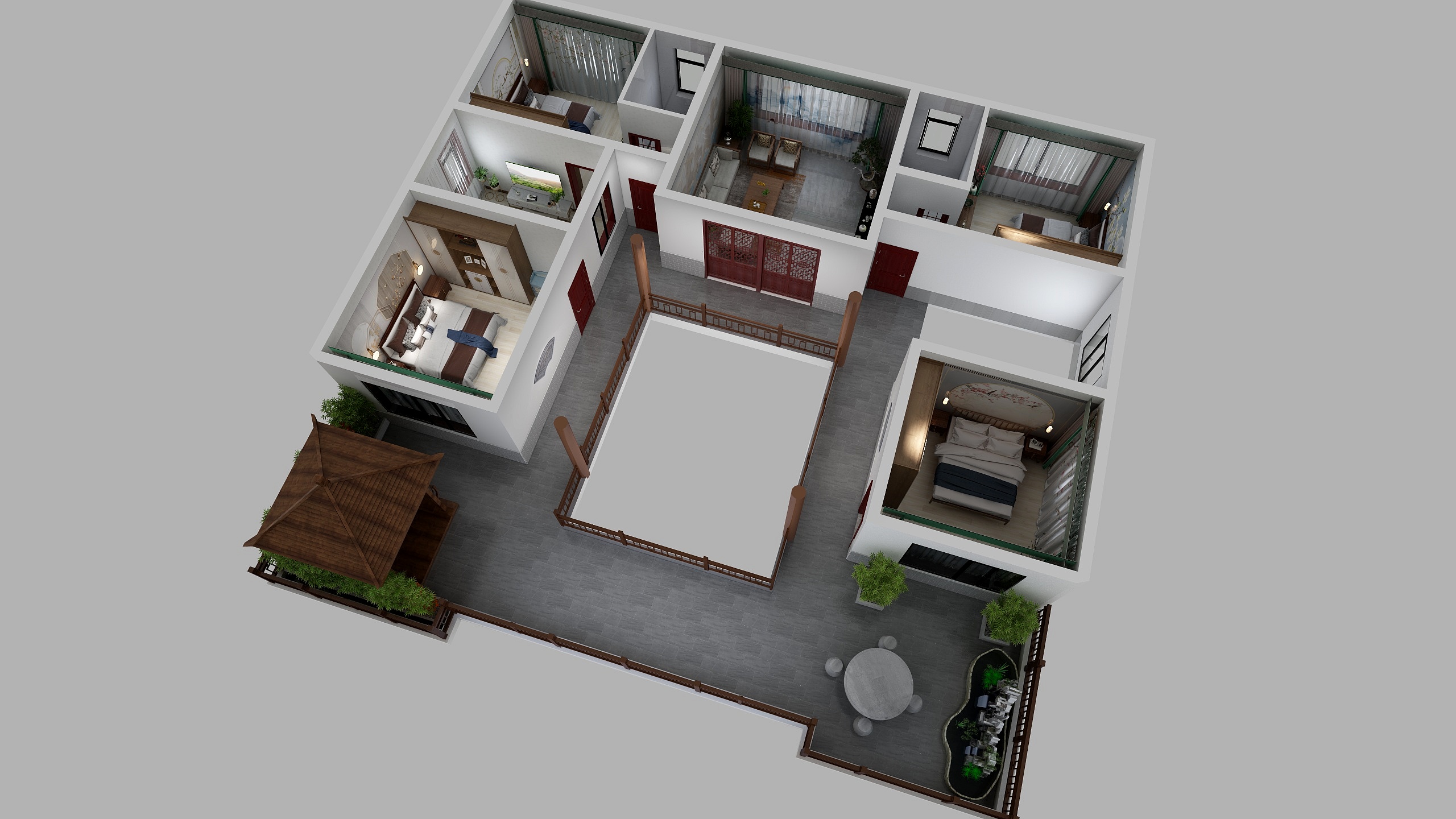 设计陈13209140882-宝鸡四合院二楼设计-装修设计方案