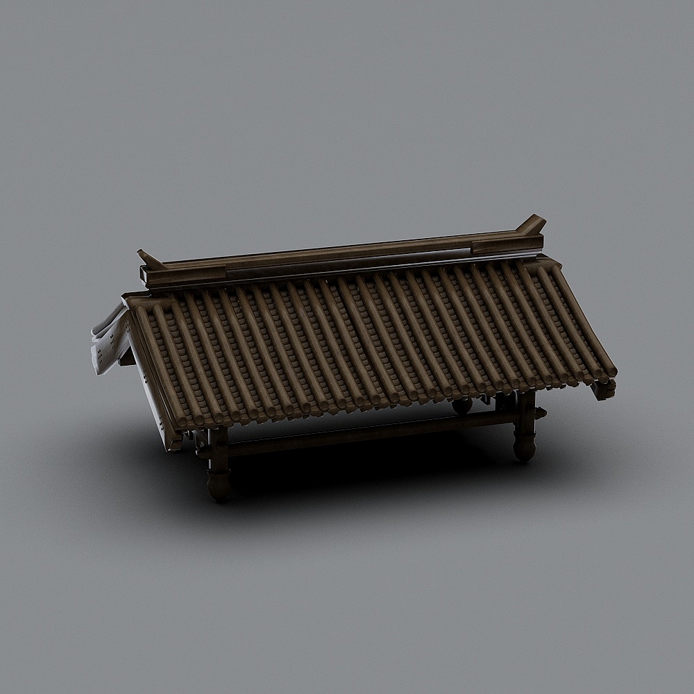 新中式屋檐门头构件-13D模型