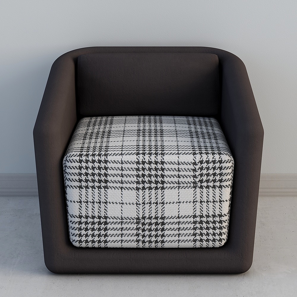 珂图雅居-意式现代-KT-FAB-GLAM-单人沙发3D模型