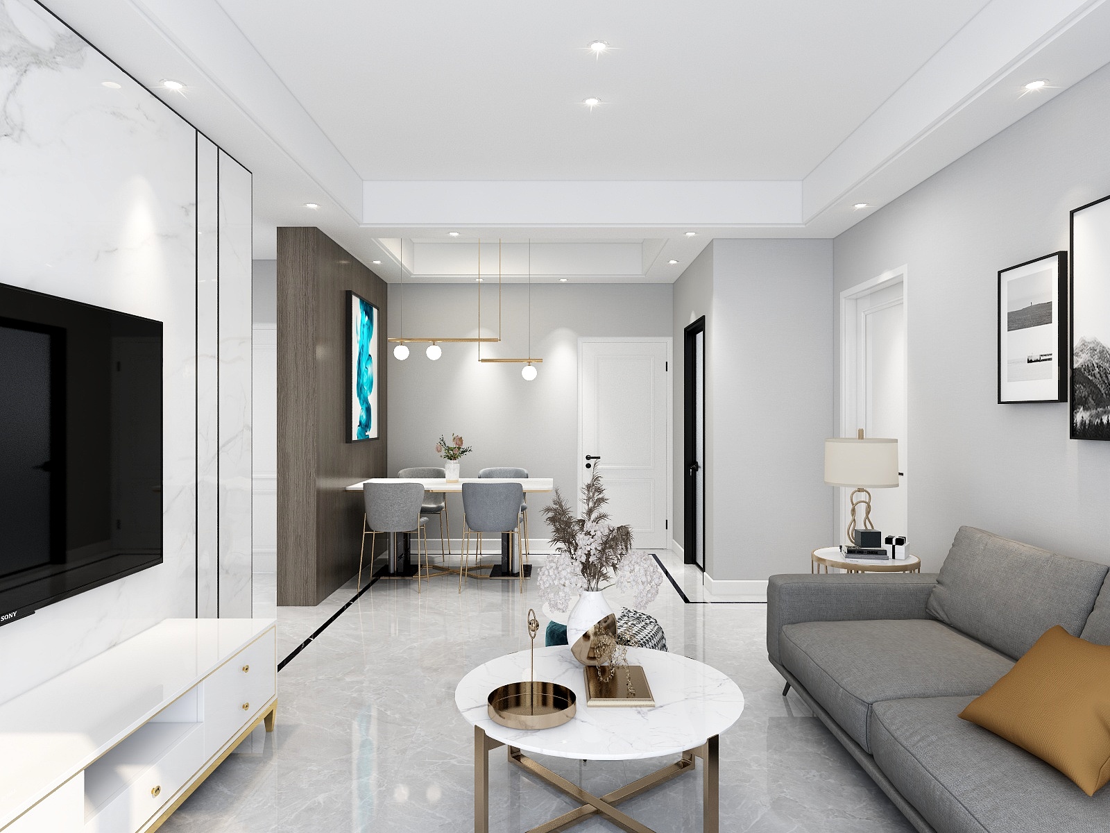 STARS星空设计-92方现代两厅三居装修效果图