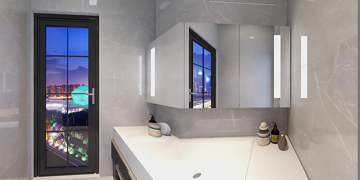 美的顶墙设计-新华徽府卫生间干区-装修设计方案