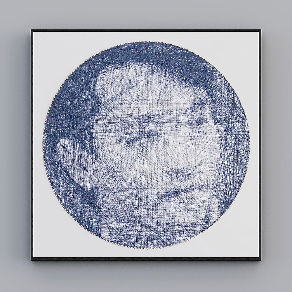 臣萱全屋配画-客厅玄关画-线条画一