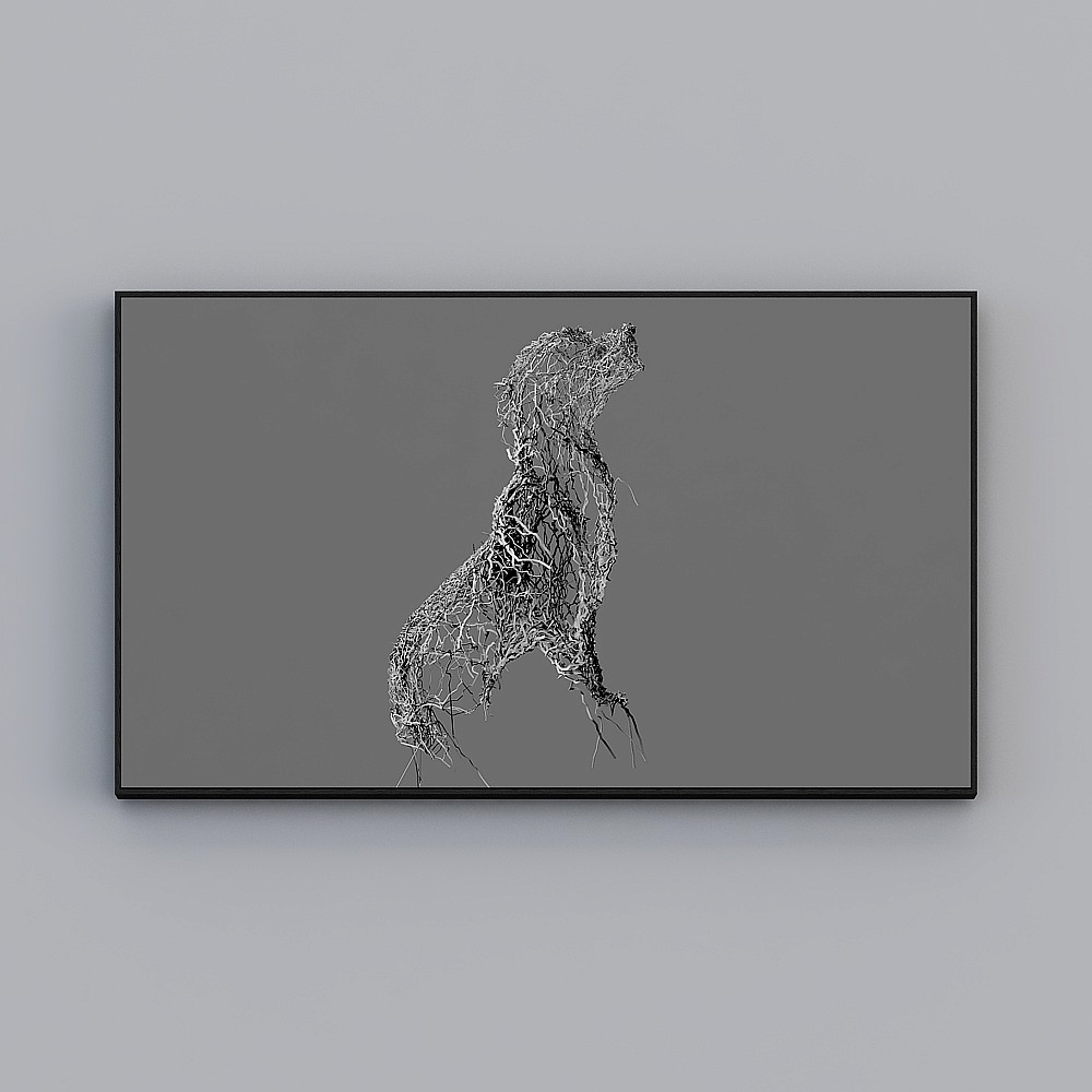 臣萱全屋配画-现代客厅装饰画-客厅卧室单幅-藤条画二