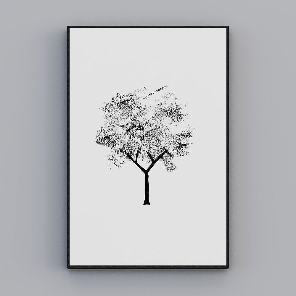 臣萱全屋配画-玄关画-极简主义黑白系列四
