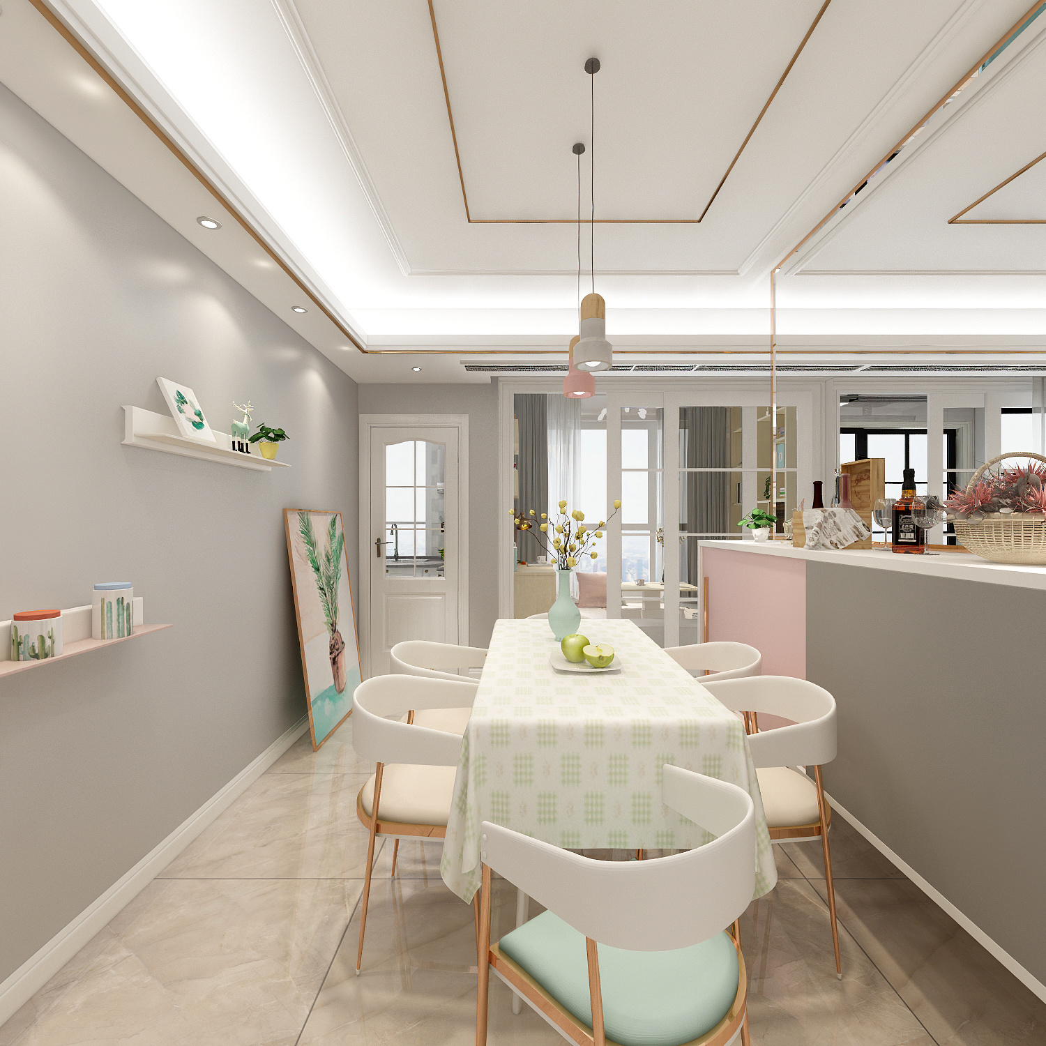 王思力-北欧轻奢风143方三居装修效果图