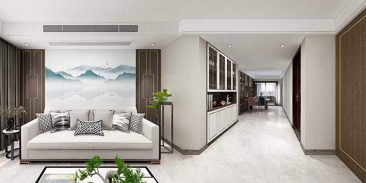 龚行一室内设计-淮上院子-无主灯-装修设计方案