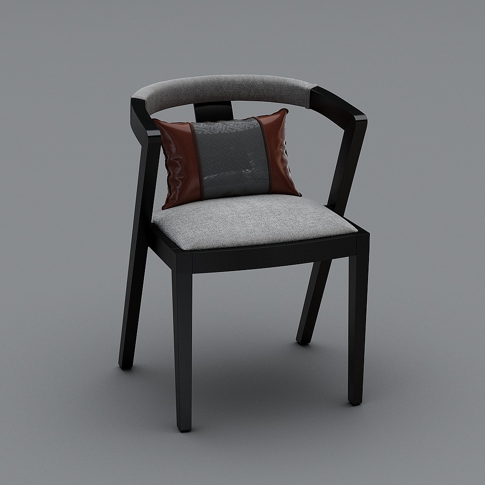 新中式售楼处洽谈区-椅子3D模型
