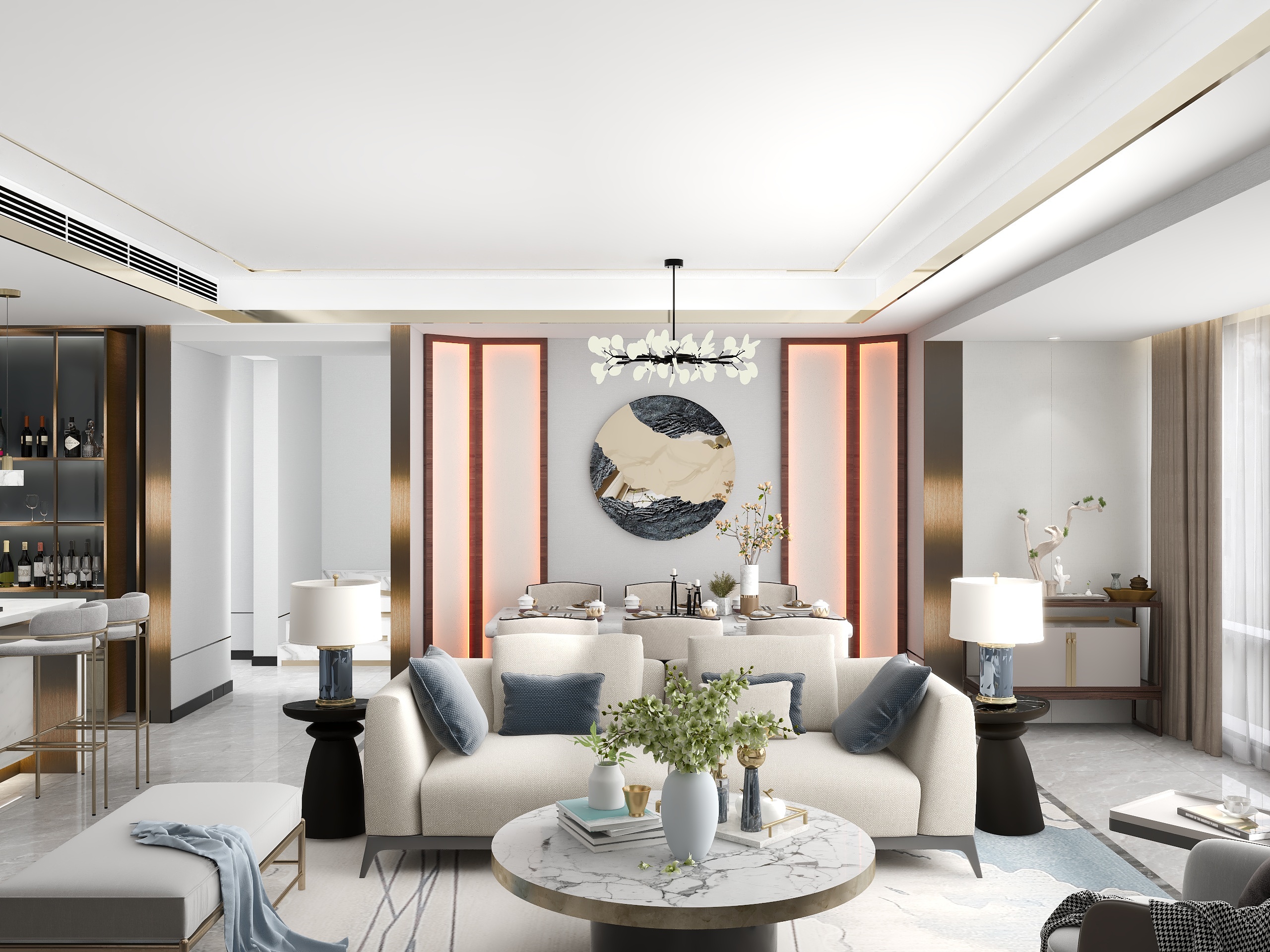 万严设计师-新中式-别墅-装修设计方案