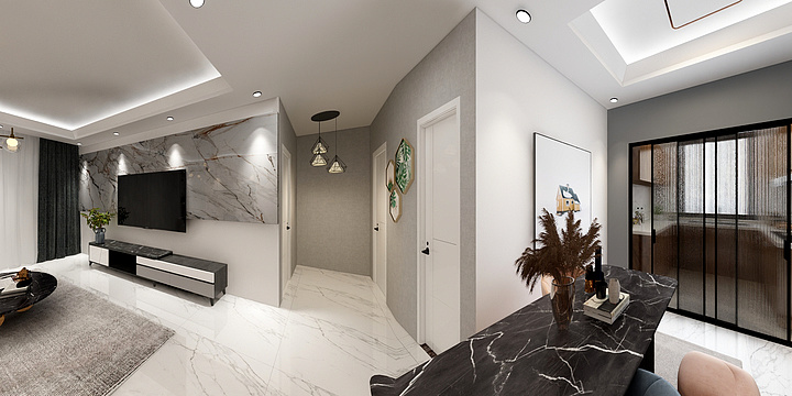 简易设计-H户型110平米-装修设计方案