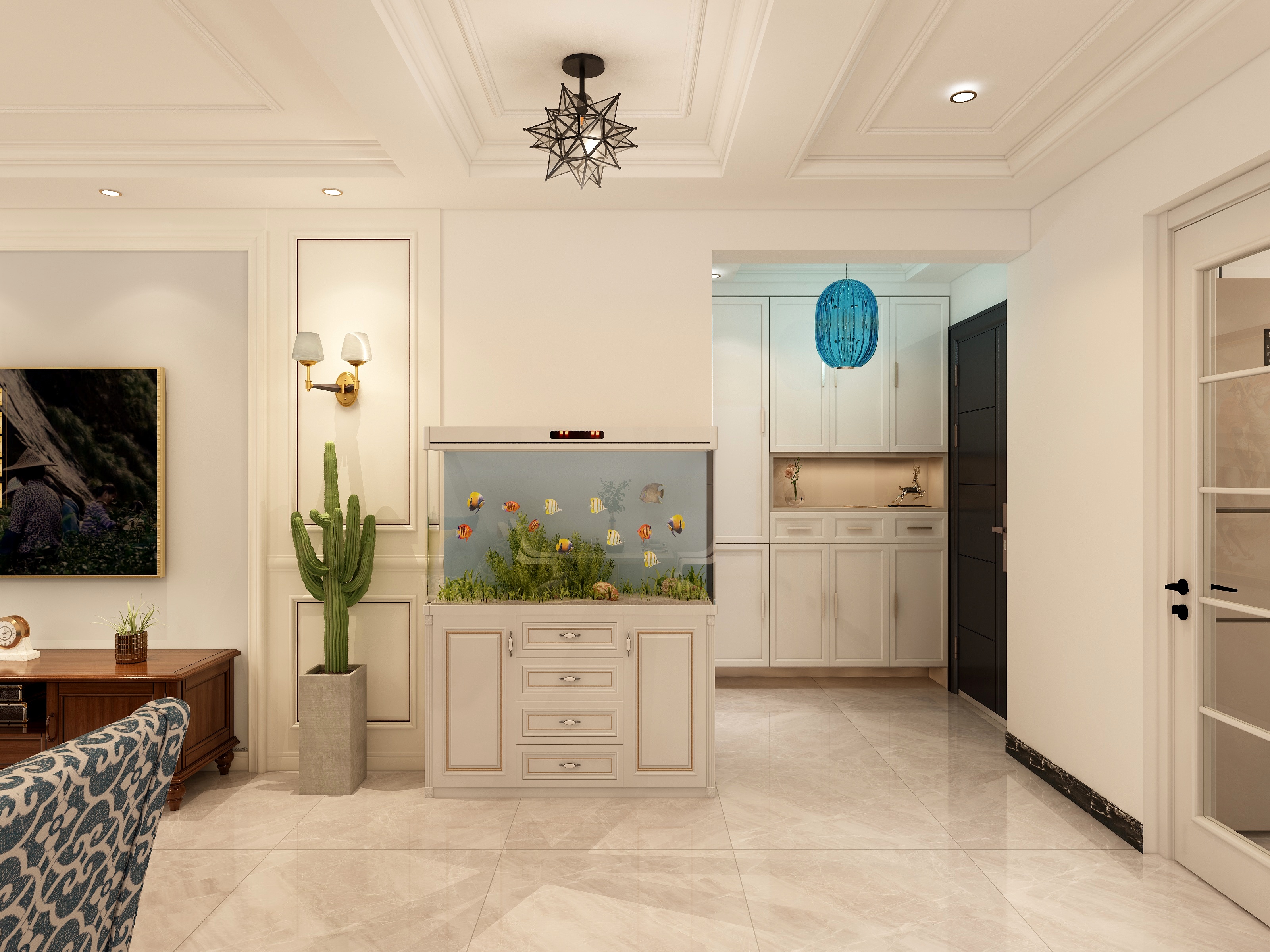 资深设计师徐浩天-105方简美三居装修效果图