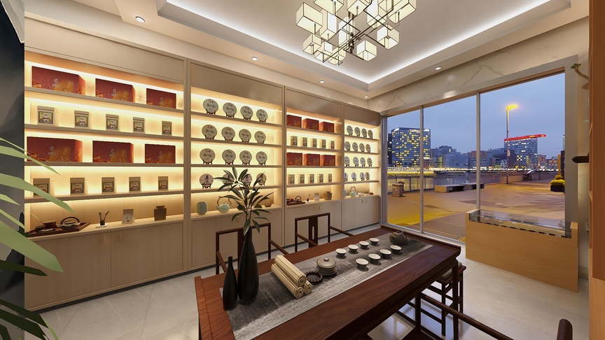 MKwen-茶叶店装修效果图