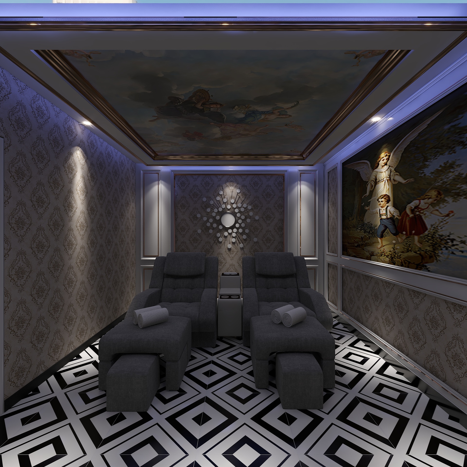 谢工.-佛山花园酒店足浴装修效果图