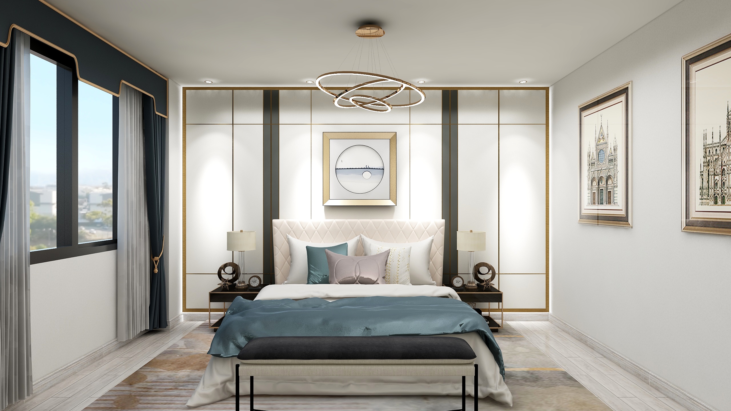 深秋风晓-大马府床头背景-装修设计方案