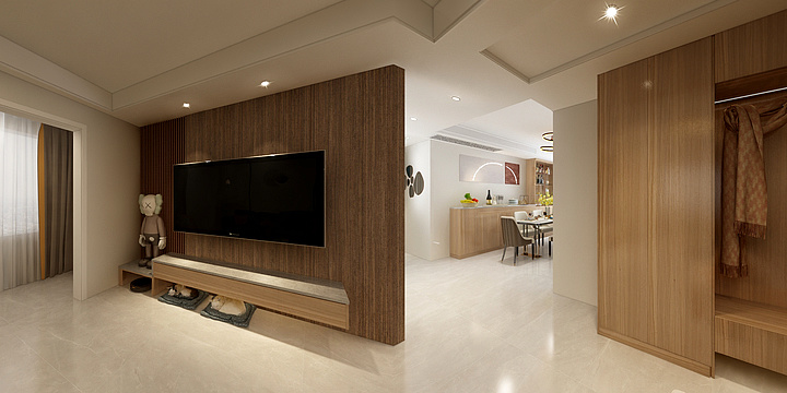 设计师楊锐-文先生雅居设计定稿360°全景-轻奢暖色系--副本-装修设计方案