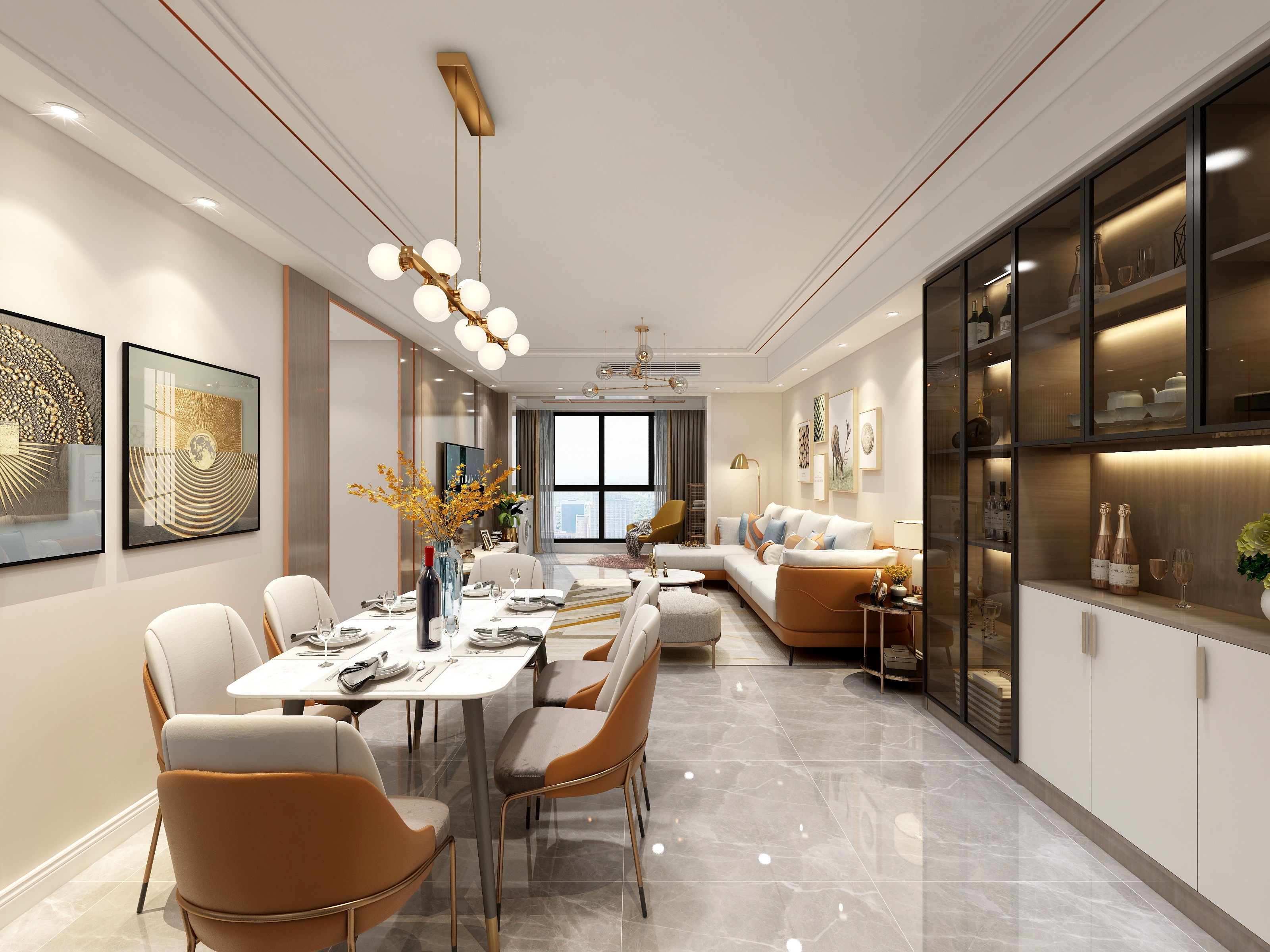 杨华-112平现代三房装修效果图