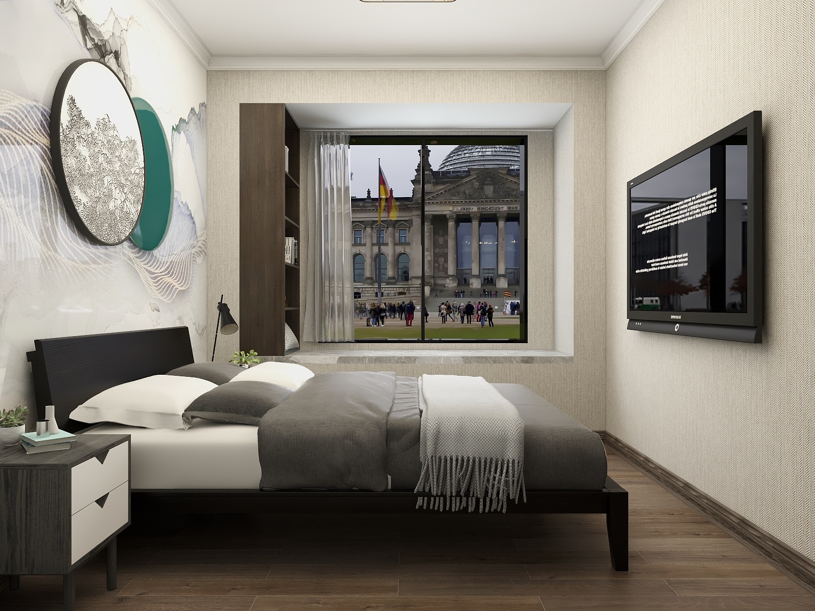 吴爽-新中式四居装修效果图