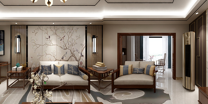 原创设计I吴年菏-恒大翡翠华庭3-4层新中式-装修设计方案