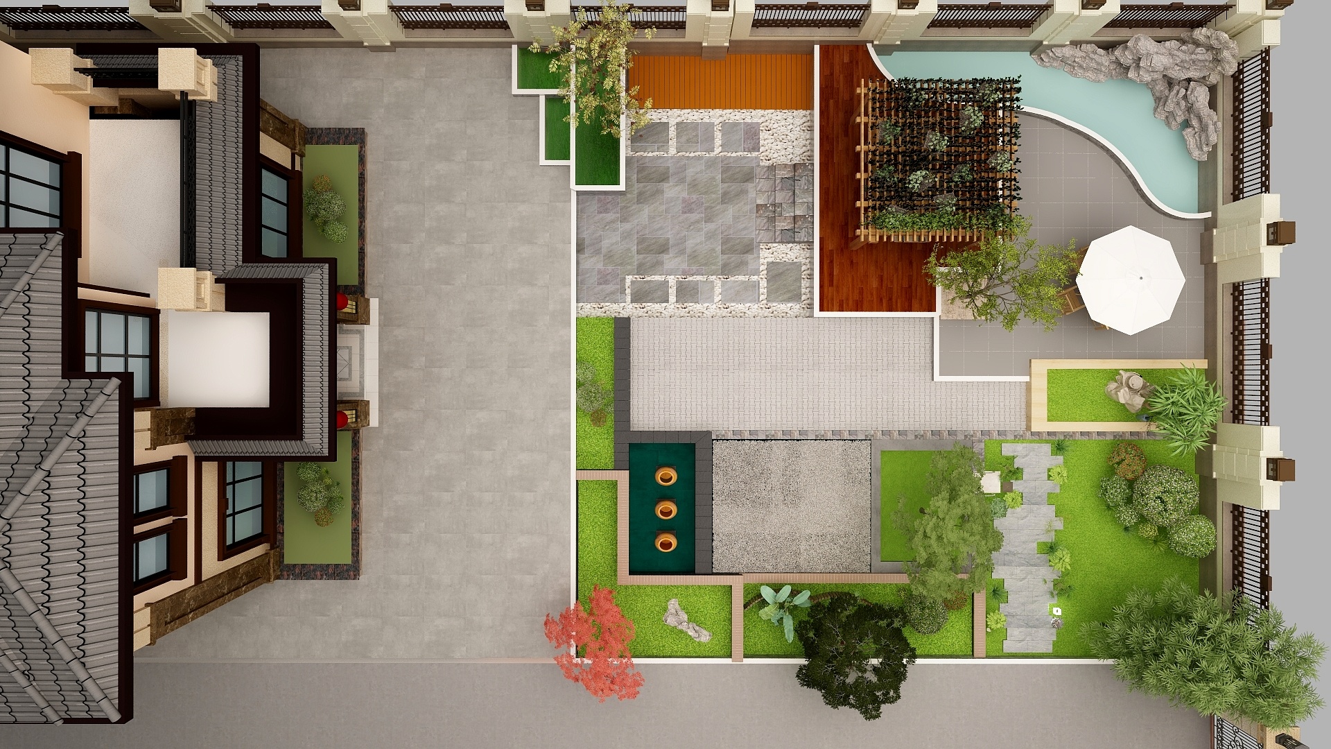 可宜景运-250m²现代简约庭院装修效果图