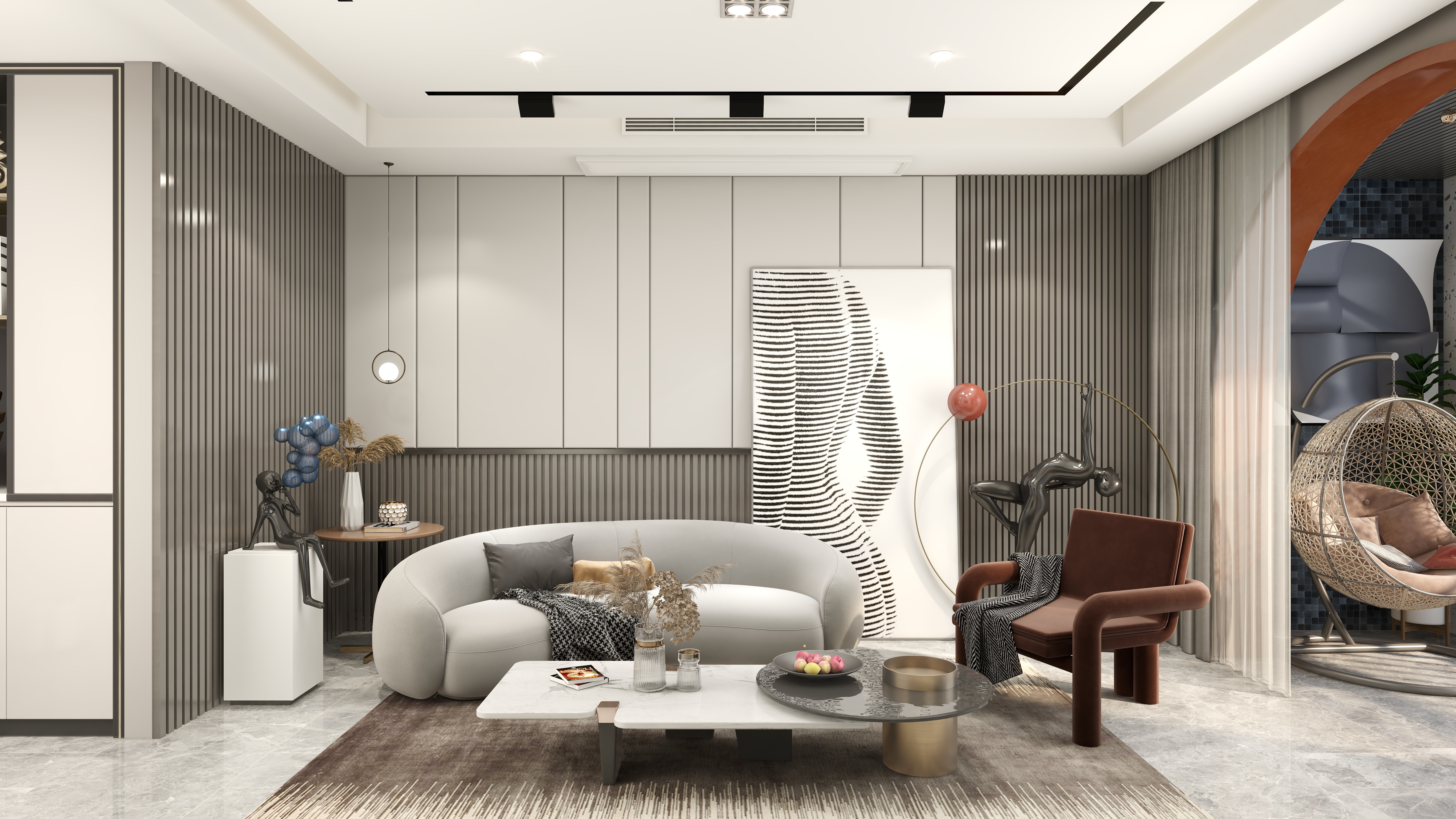 BEIYAN-DESIGN-【设计红人】思琪-现代轻奢两居无主灯装修效果图