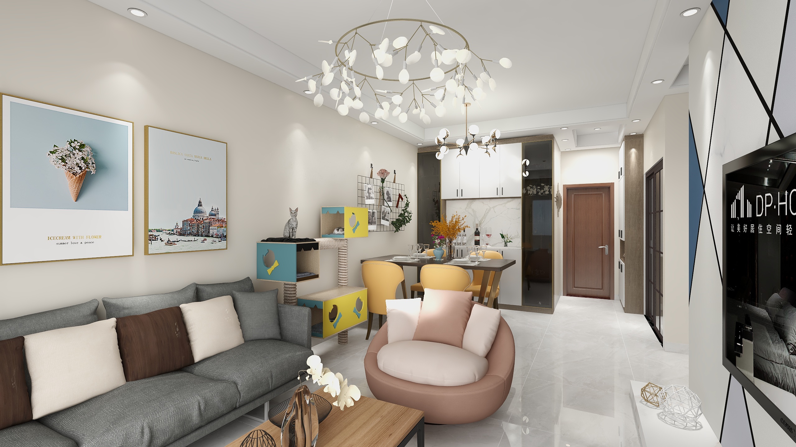 吴意凌云-德信海德公园83.00㎡A2’3室2厅1卫1厨-装修设计方案