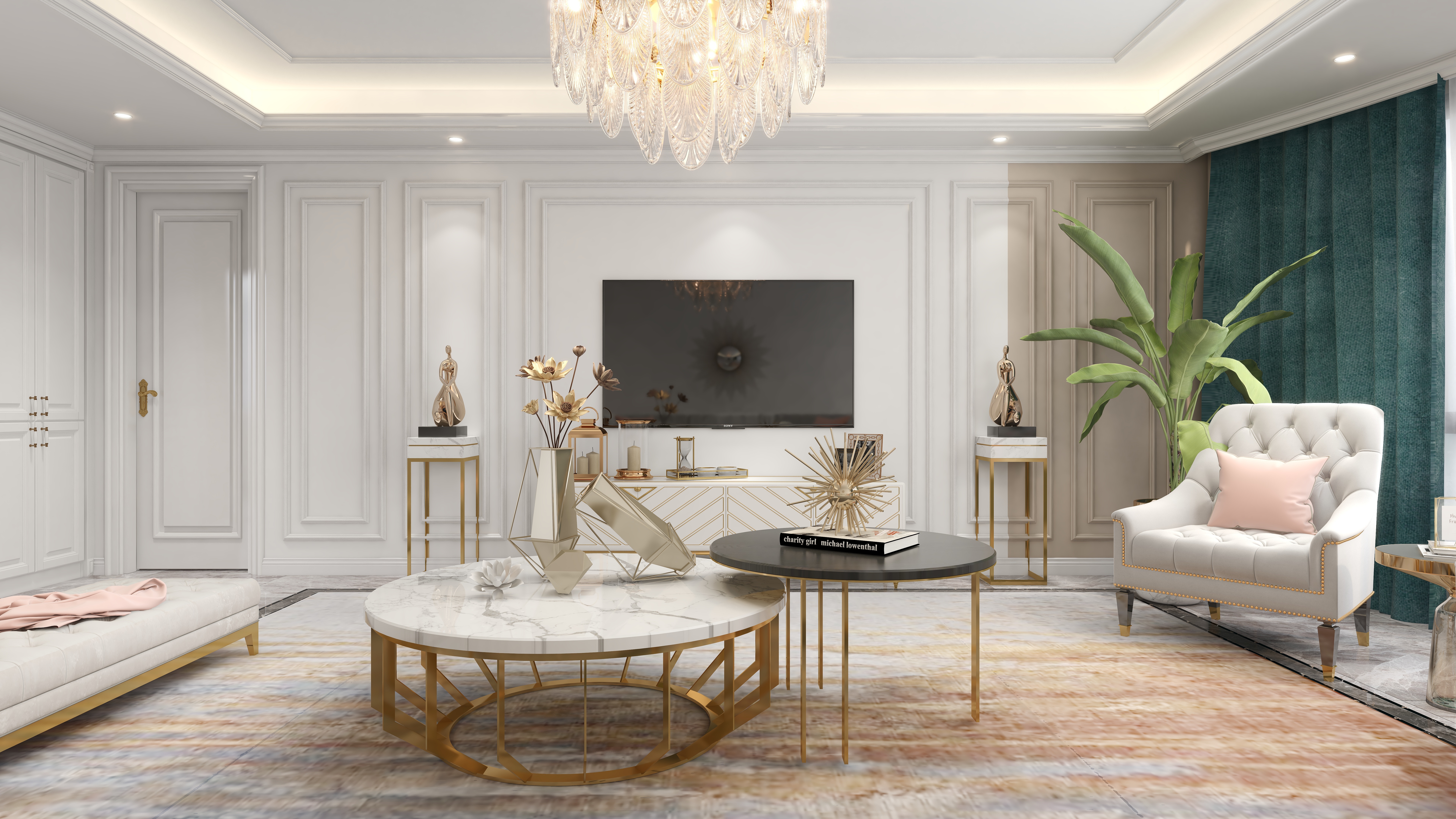 陈辉-内蒙-简美一层客餐厅装修效果图第3张