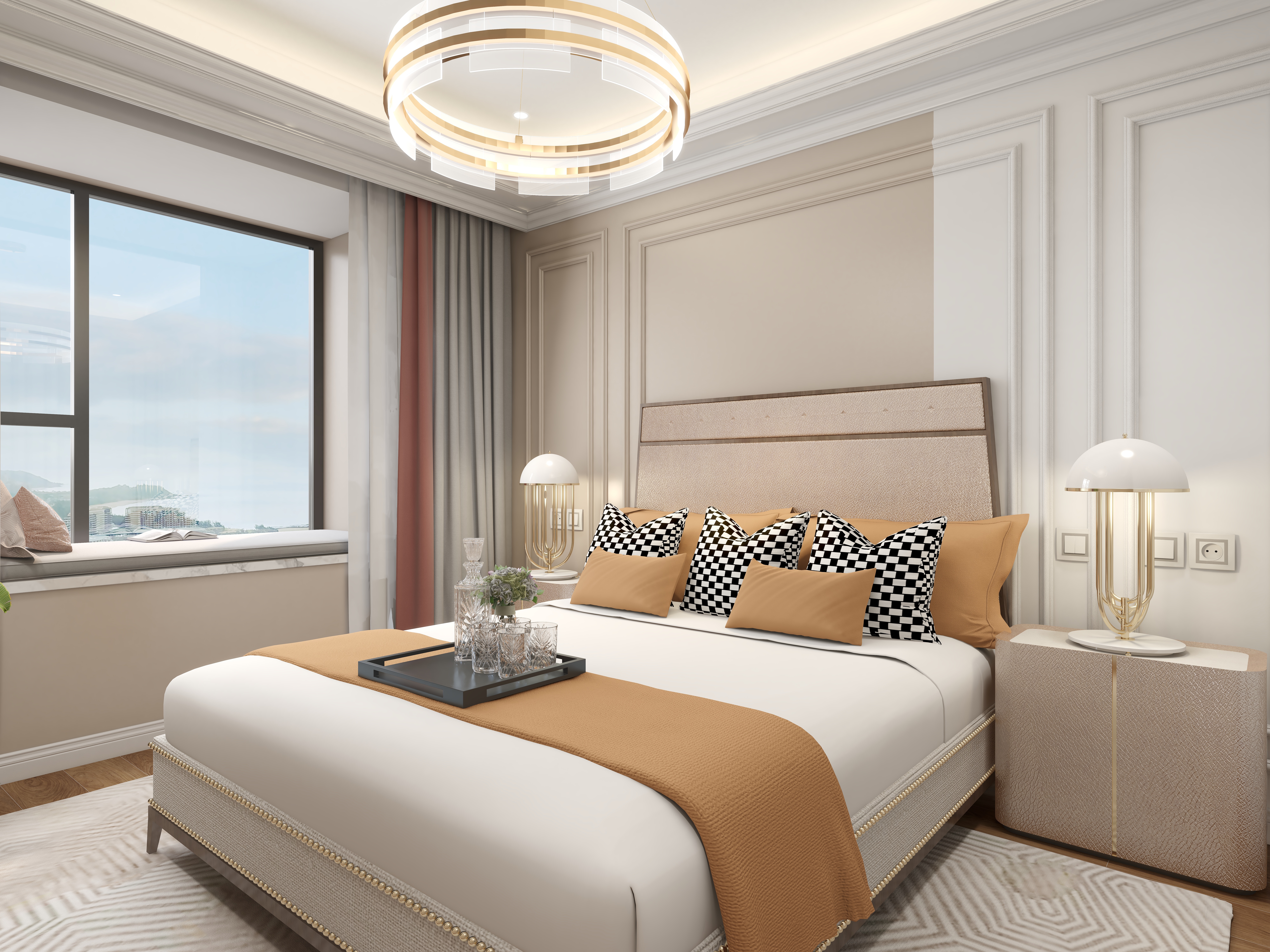 陈辉-内蒙-简美一层次卧装修效果图第4张