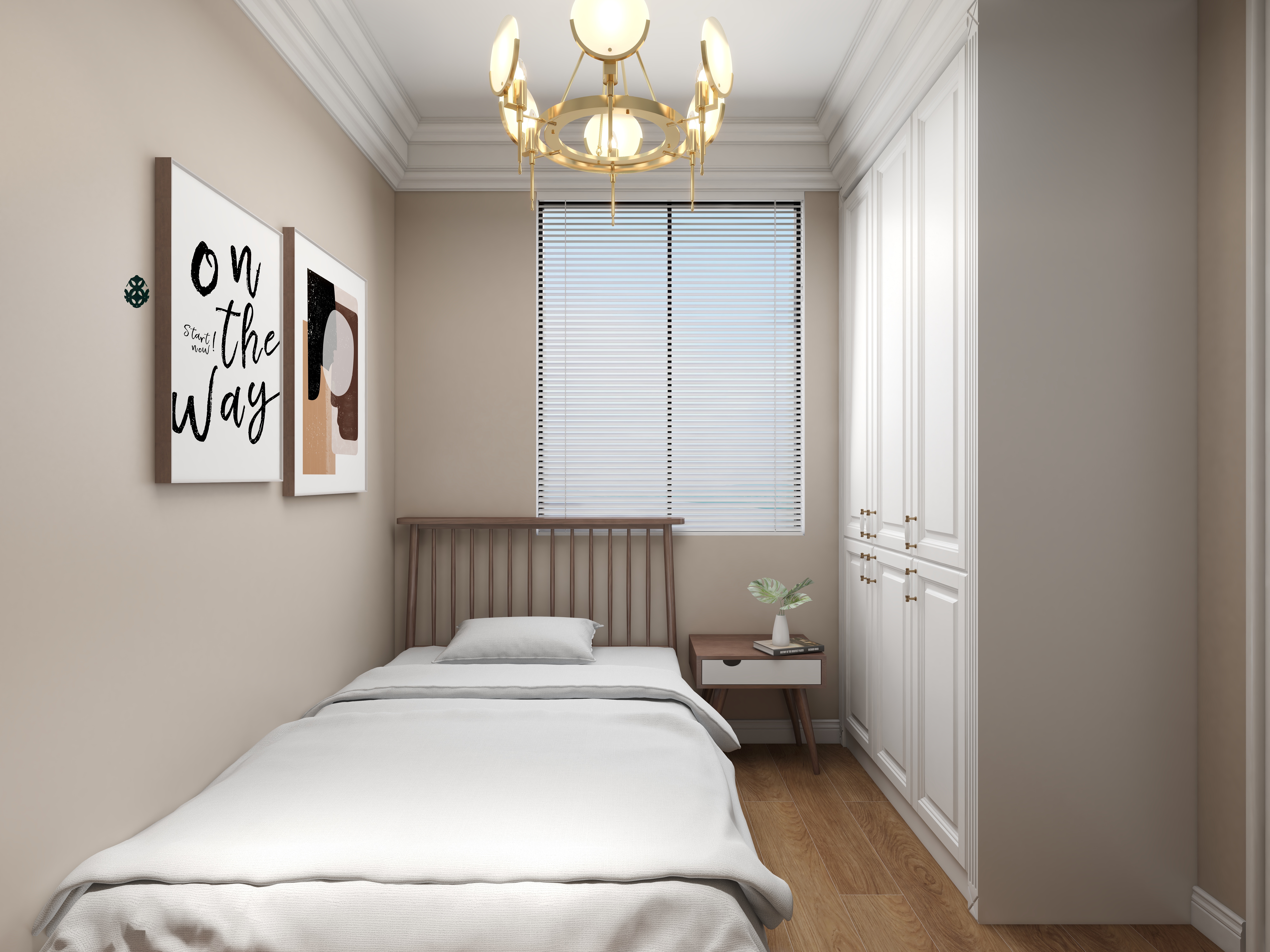 陈辉-内蒙-简美一层保姆房 装修效果图第1张