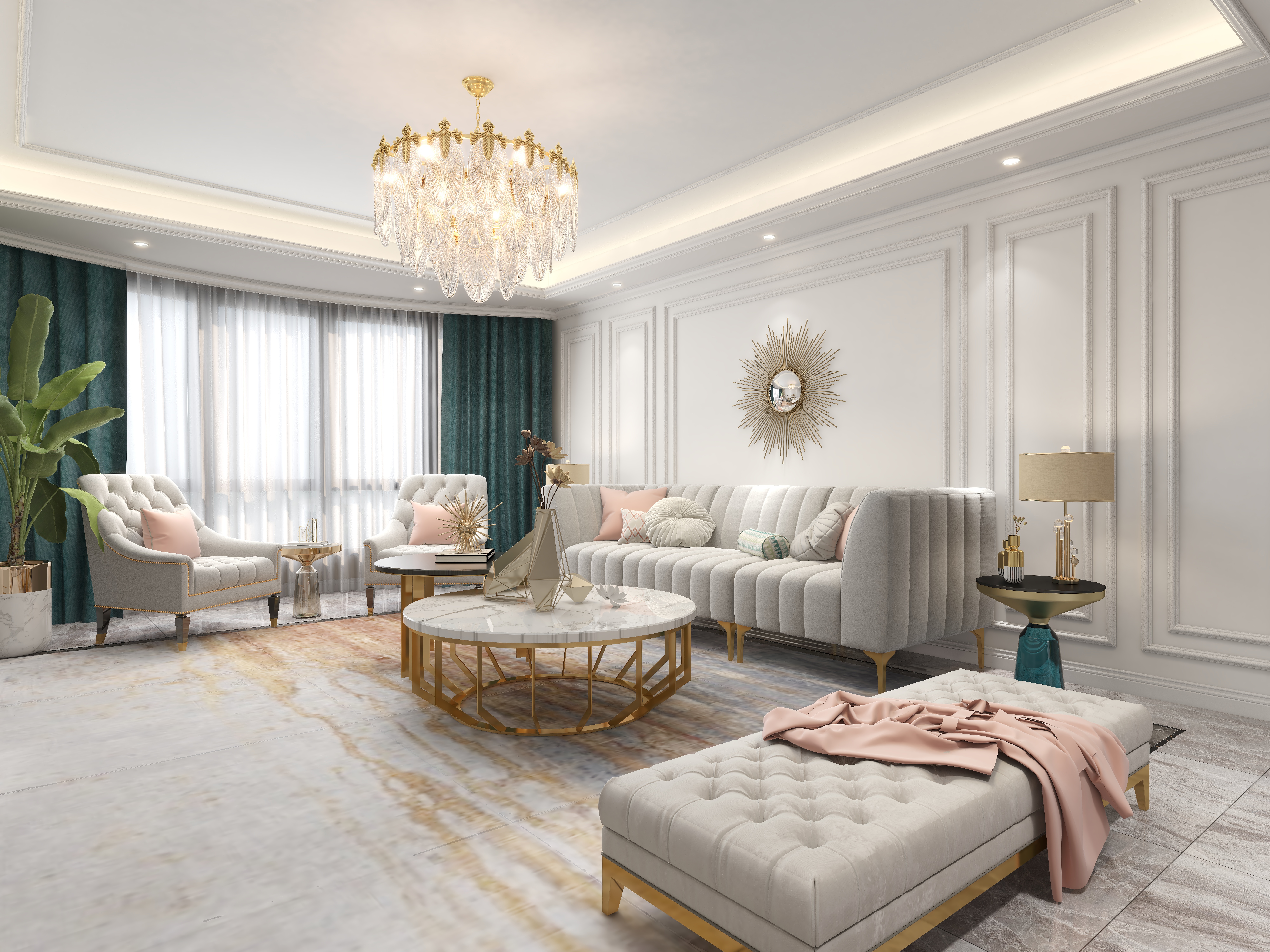 陈辉-内蒙-简美一层客餐厅装修效果图第2张