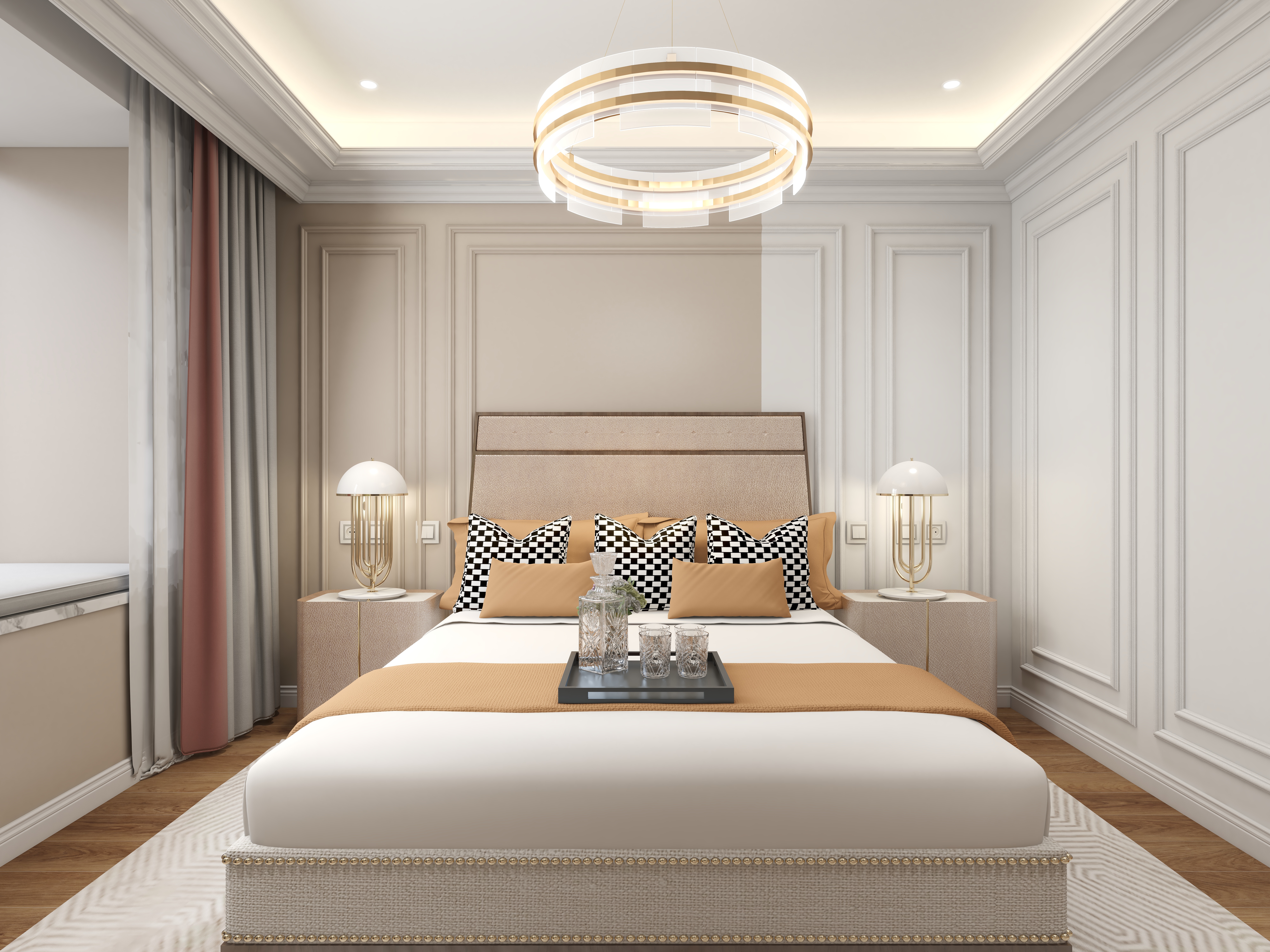 陈辉-内蒙-简美一层次卧装修效果图第1张