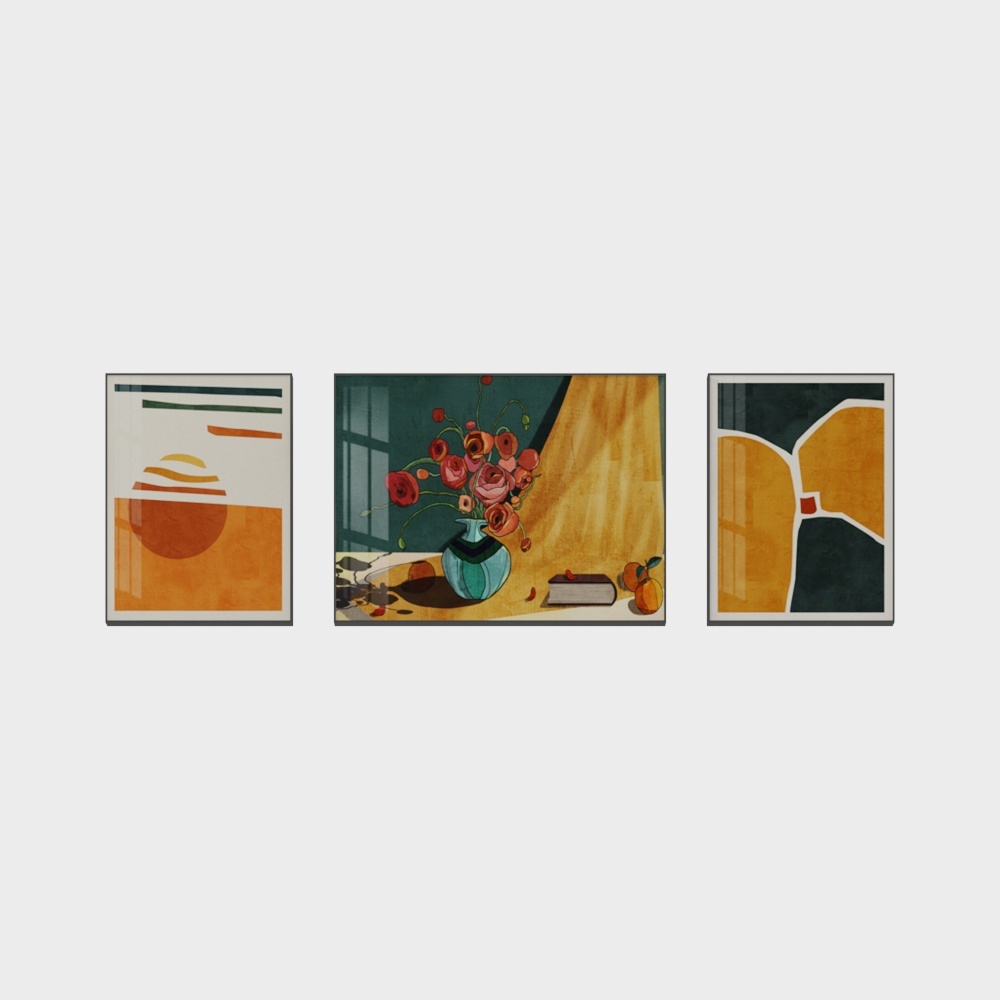 罗尚-现代风-客厅卧室装饰画-红橙时光