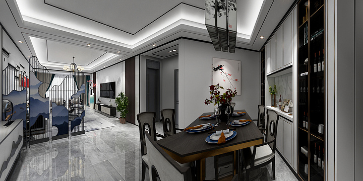 墨玉盛世众合装饰-豪庭东苑-新中式-装修设计方案