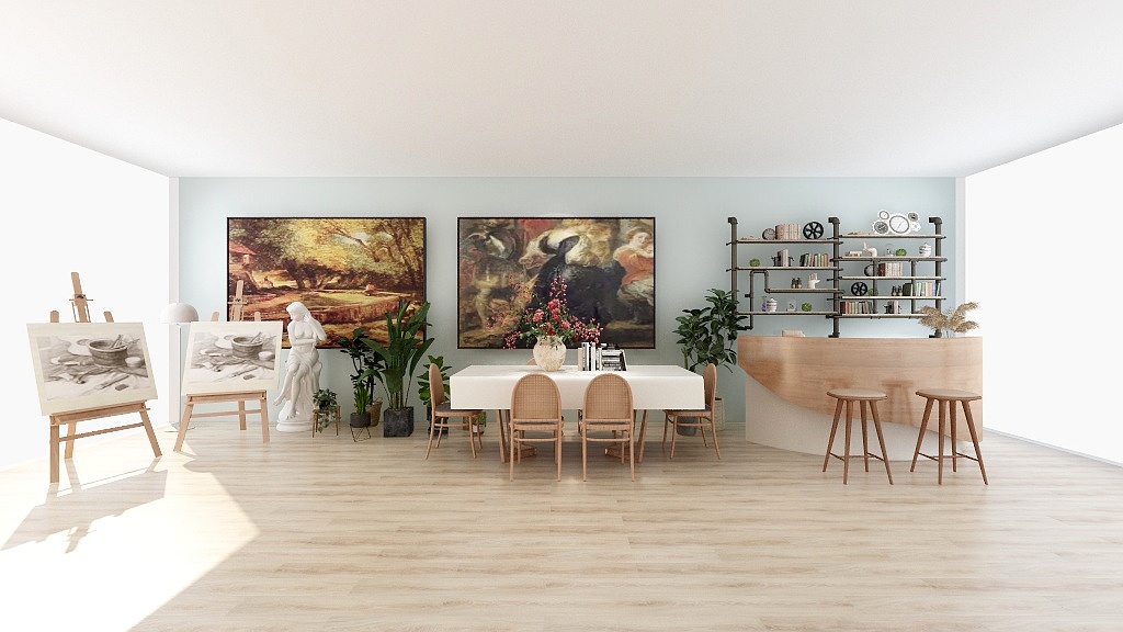 燃设计师-画室大厅-装修设计方案