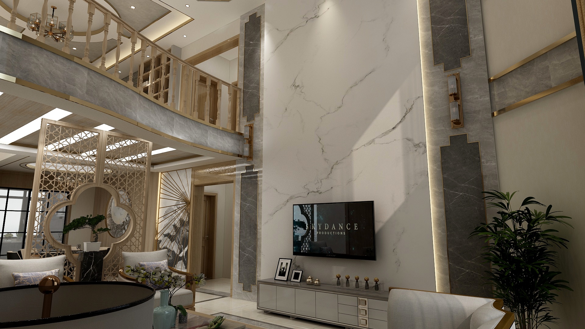 设计*效果图陈旺-新中式复式楼-装修设计方案