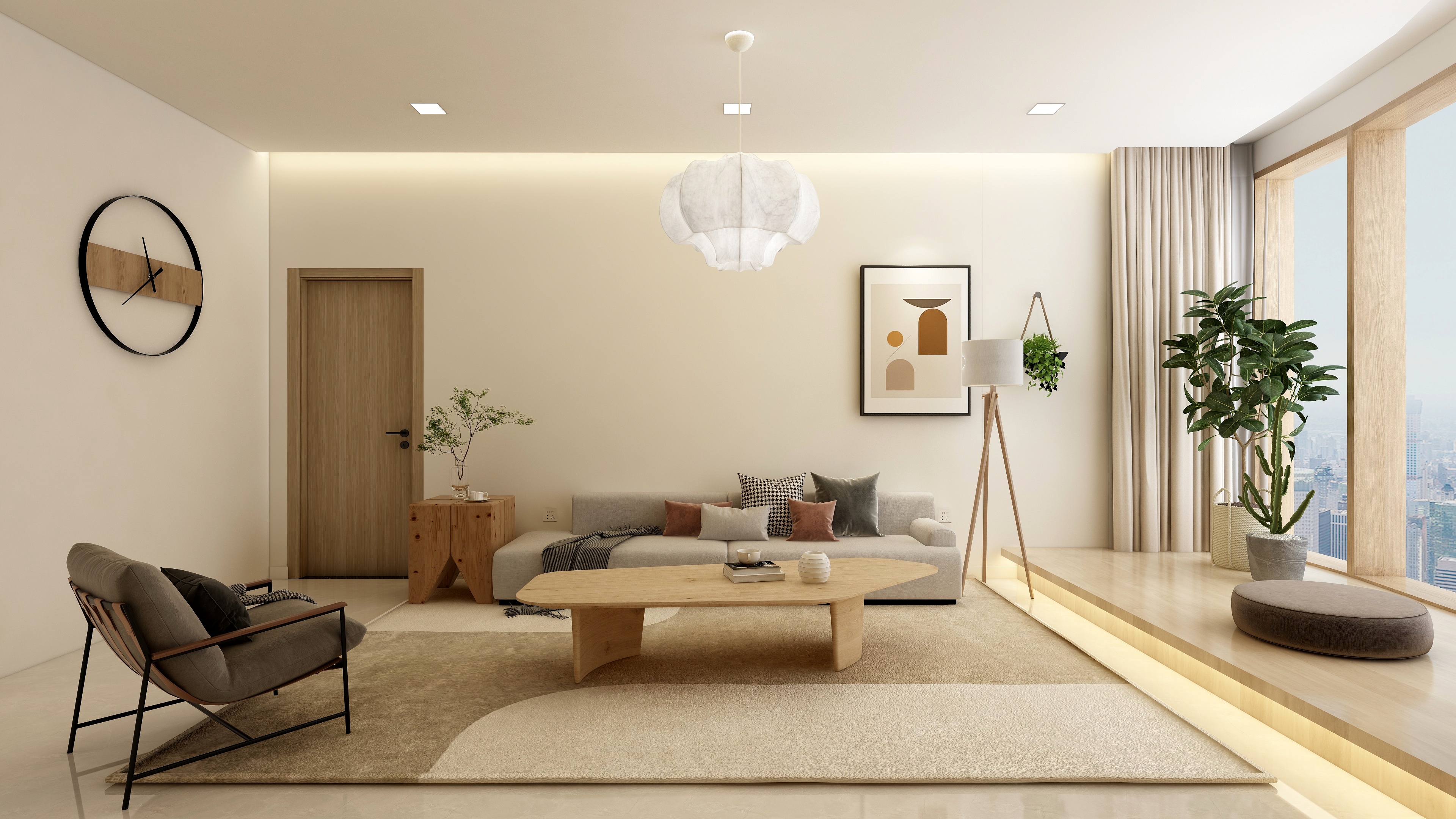 柏霖设计TZaX-现代简约+日式装修效果图