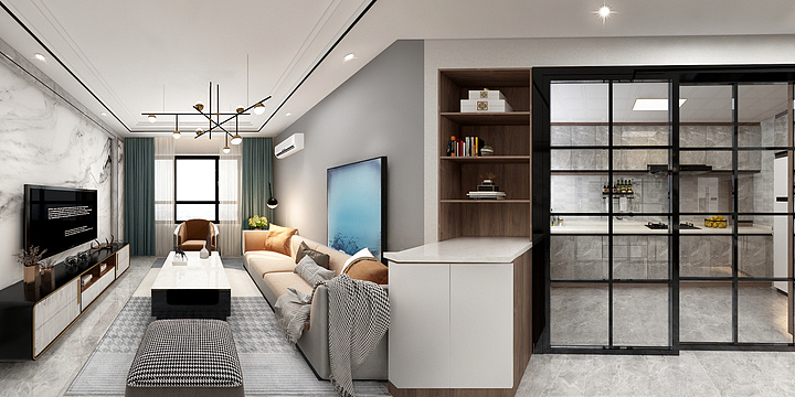 甜妞FDEW-80平方现代简约-装修设计方案