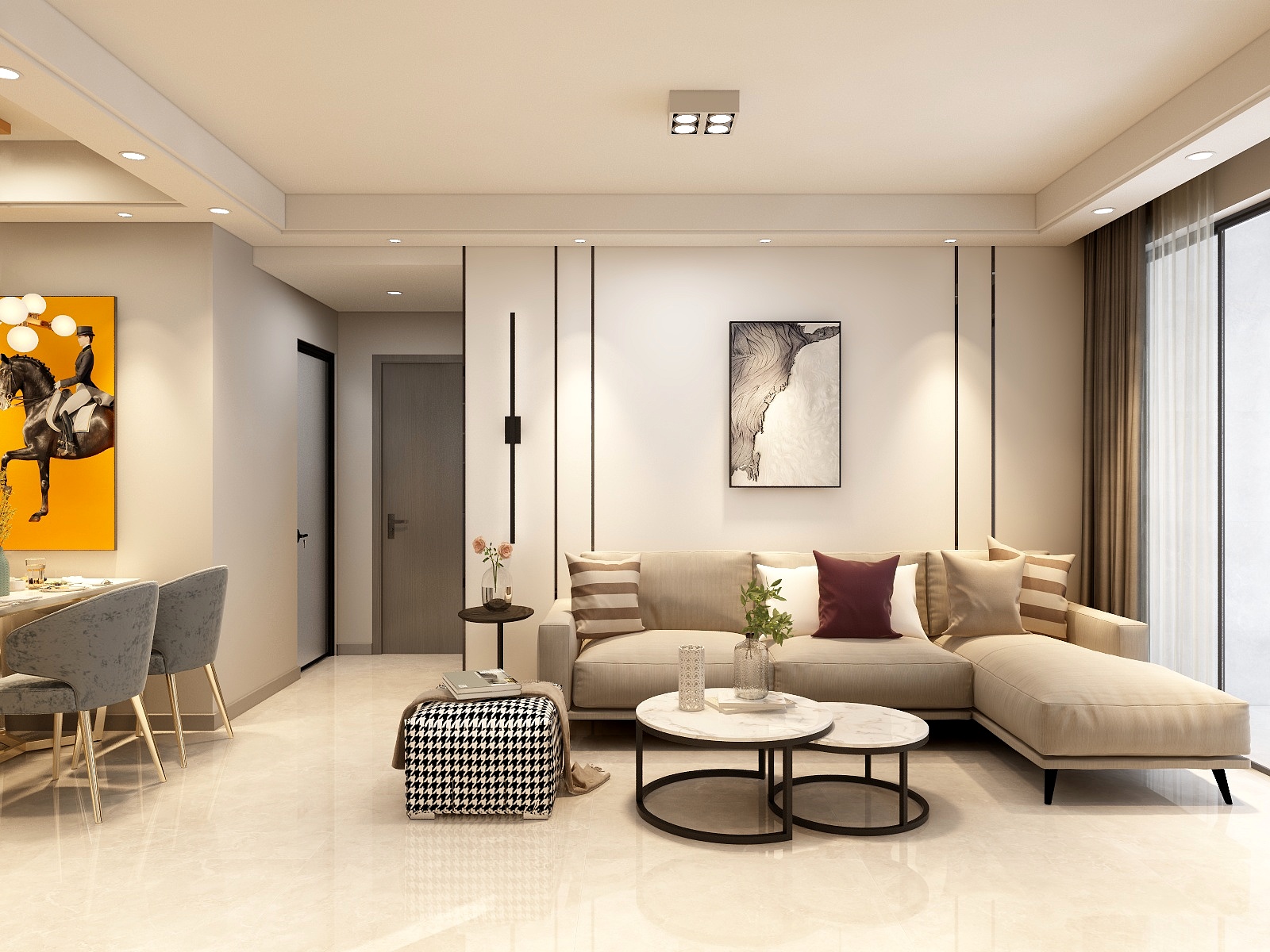 STARS星空设计-84方现代简约两厅三居装修效果图