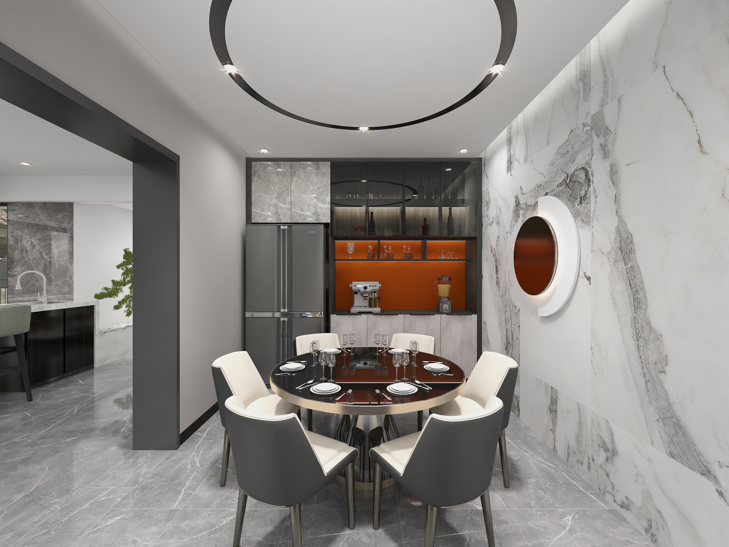 美吉尔设计-绿意盎然-159平现代简约5居装修效果图