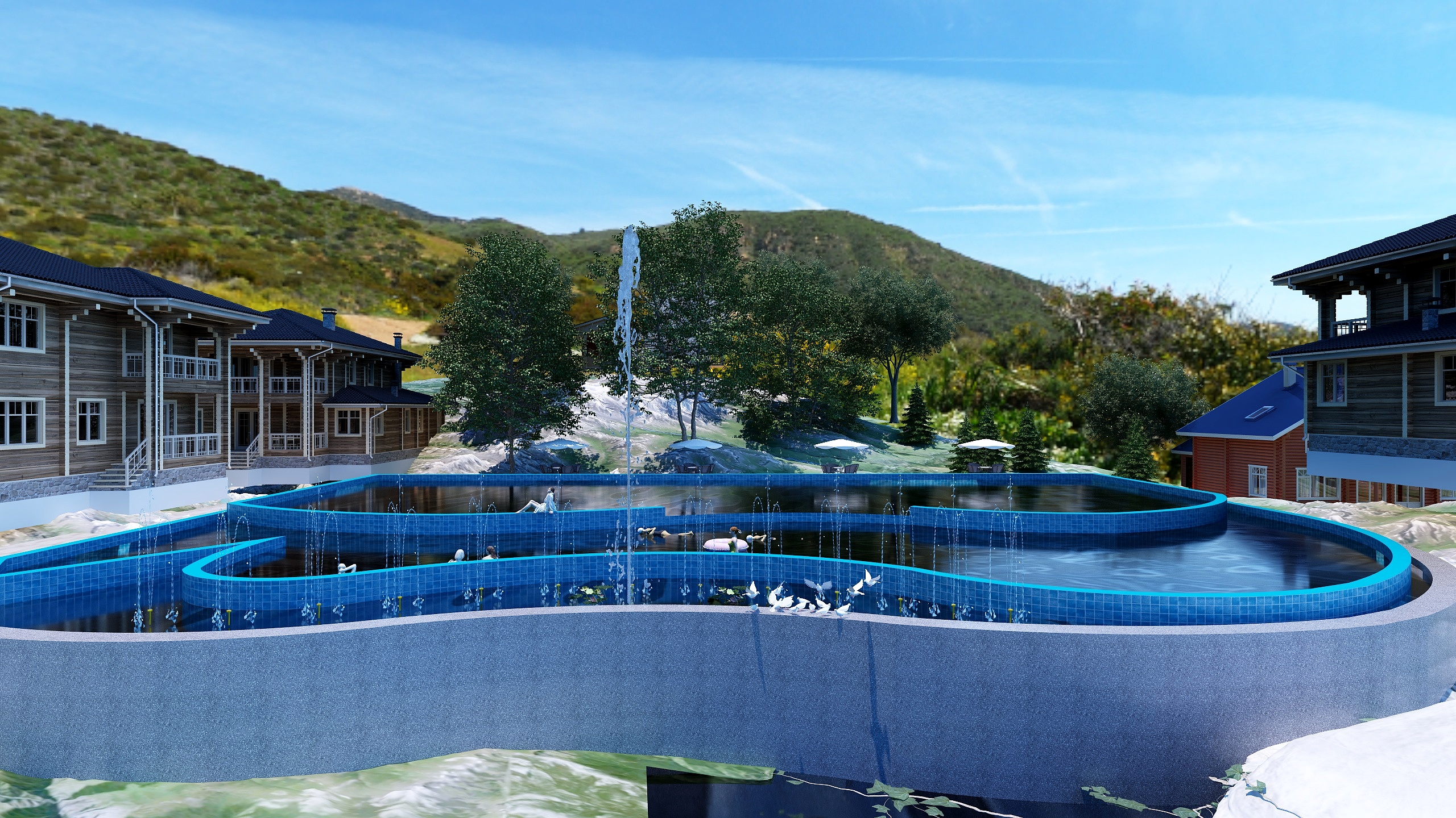 星体风云-棋盘山风景区度假游泳池-装修设计方案