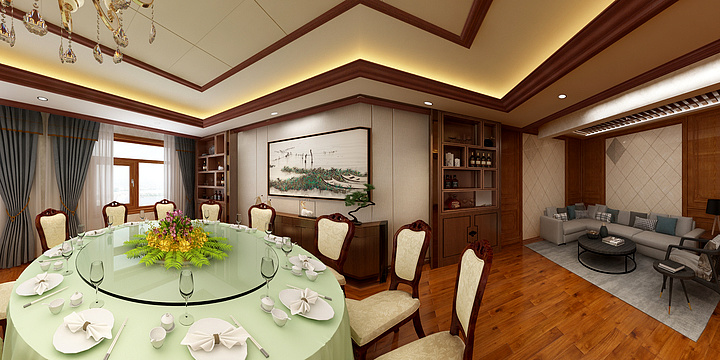 137****0365pxQL-人防2楼效果图（初稿）-装修设计方案